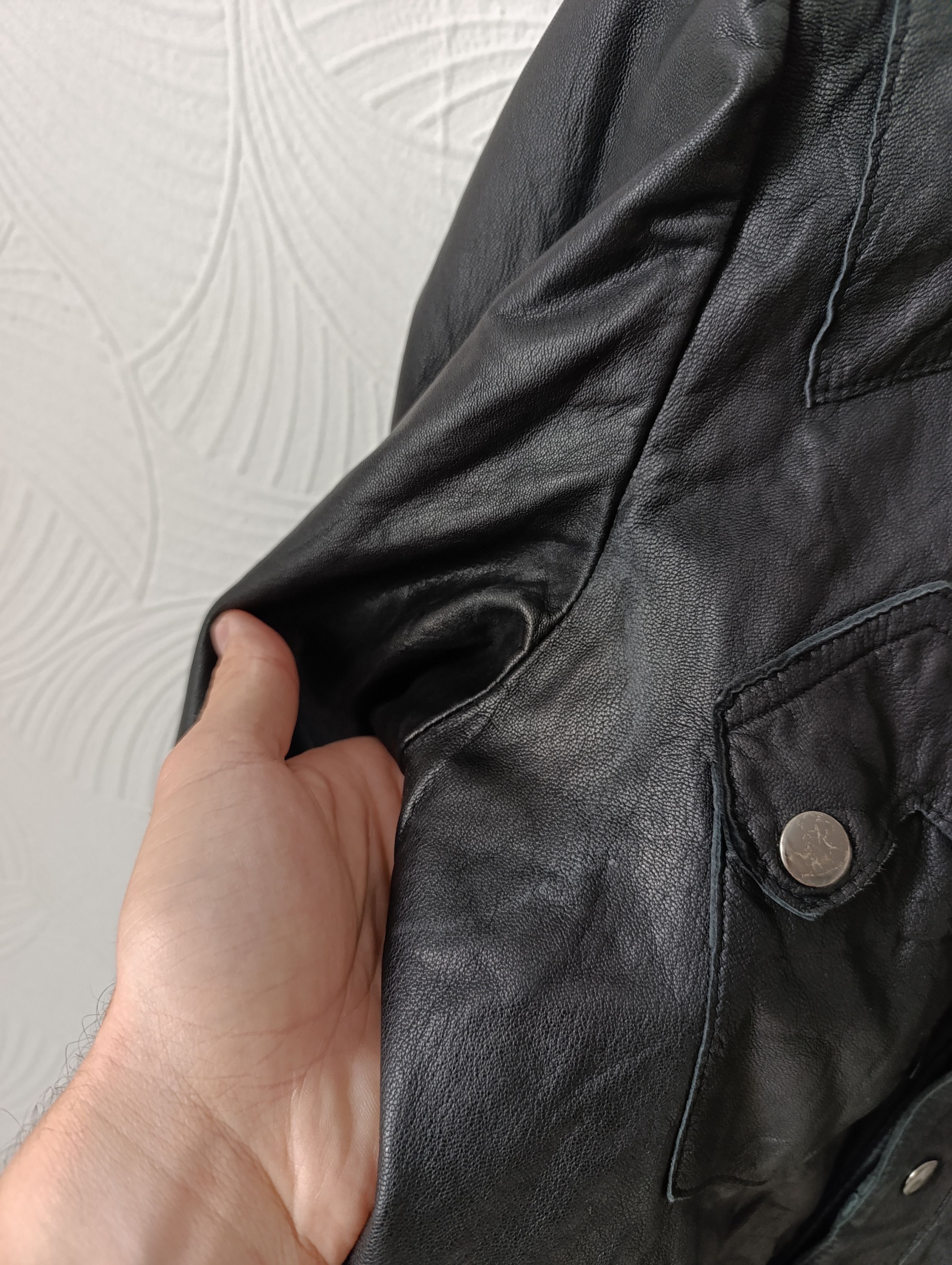 Allsaints ALLSAINTS BLACK LEATHER ROCK SHIRT JACKET Size US M / EU 48-50 / 2 - 6 Thumbnail