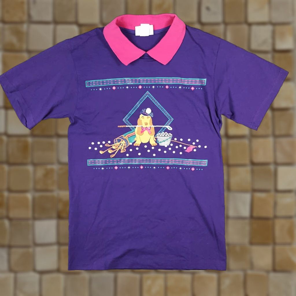 Vintage VINTAGE Blooming & Co 90s Bloodhound Golf Collared T-Shirt Size Small Purple Mens Size US S / EU 44-46 / 1 - 1 Thumbnail