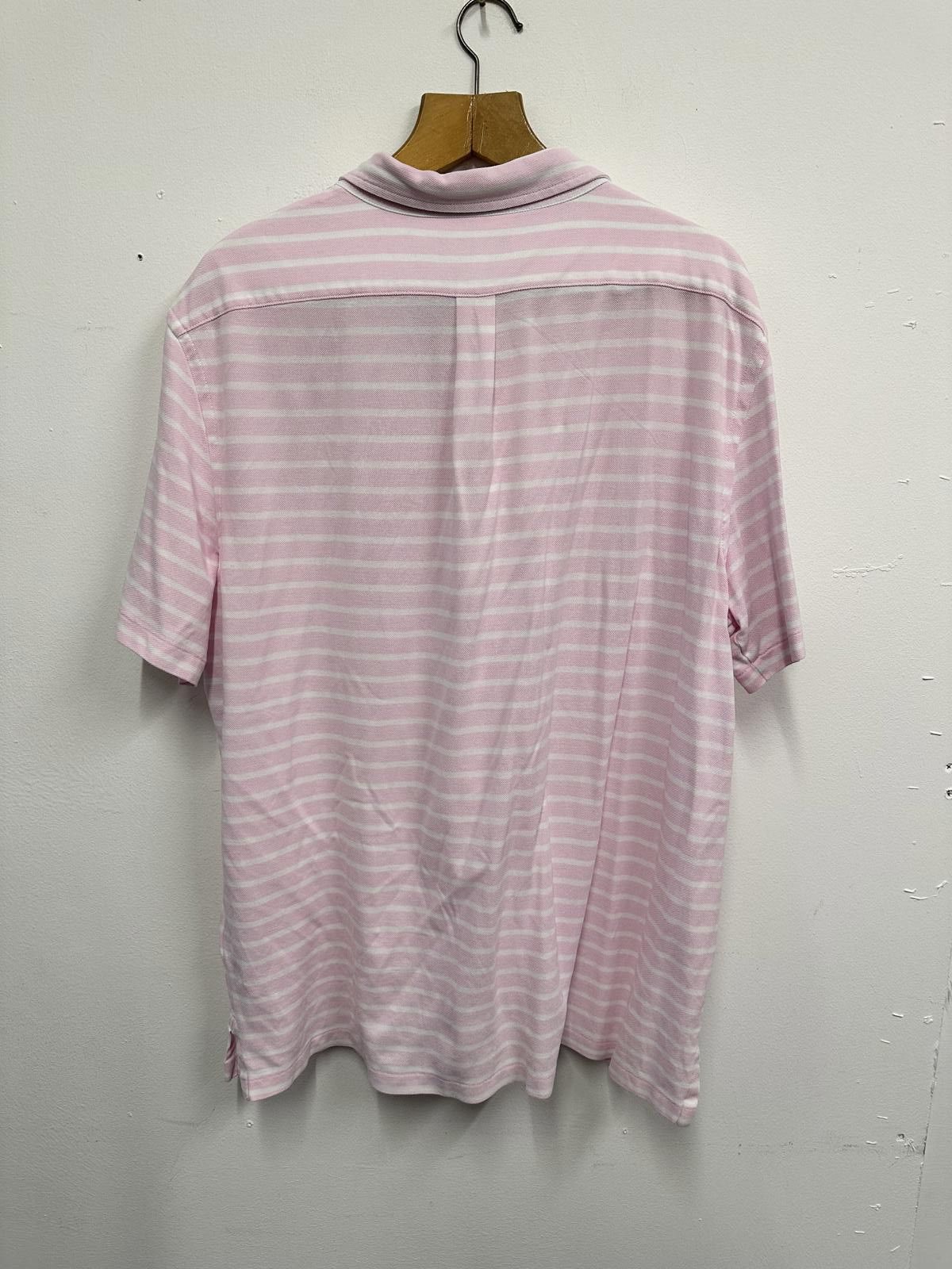 Polo Ralph Lauren Ralph Lauren Pink and White Striped Knit Oxford Polo Shirt - Size US XXL / EU 58 / 5 - 4 Thumbnail