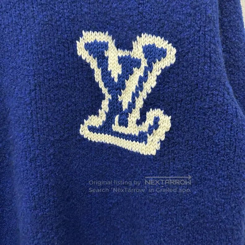Louis Vuitton Louis Vuitton Blue monogrammed Logo Teddy Sweater Size US M / EU 48-50 / 2 - 2 Thumbnail