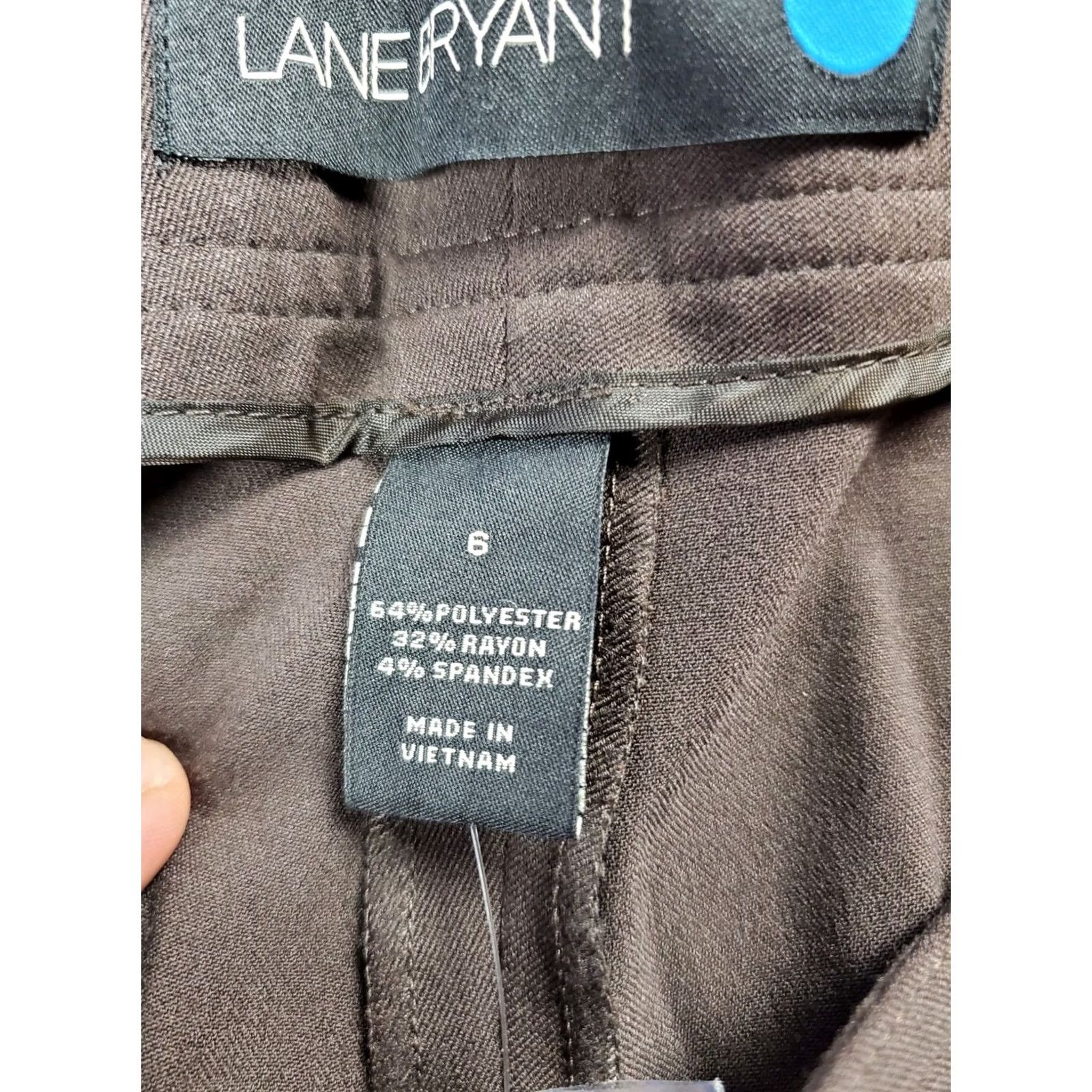 Vintage Lane Bryant Pants Womens Brown Wide-Leg Relaxed Fit NWT Size 6 Inseam 31" Polyester Rayon Spandex Dress Pants Pockets Zipper Button Vintage: No Size 30" / US 8 / IT 44 - 5 Thumbnail