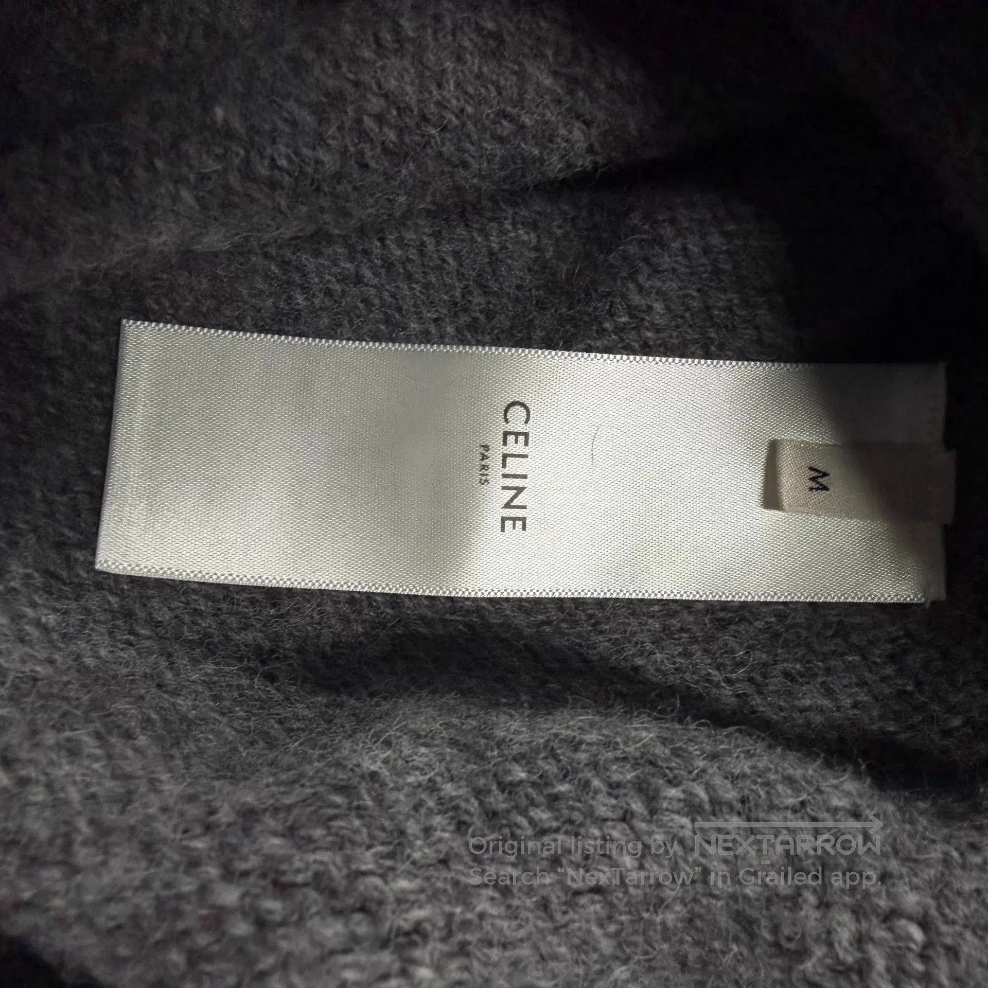Celine Gray Knit Sweater with Blue Emblem. Size US S / EU 44-46 / 1 - 4 Thumbnail