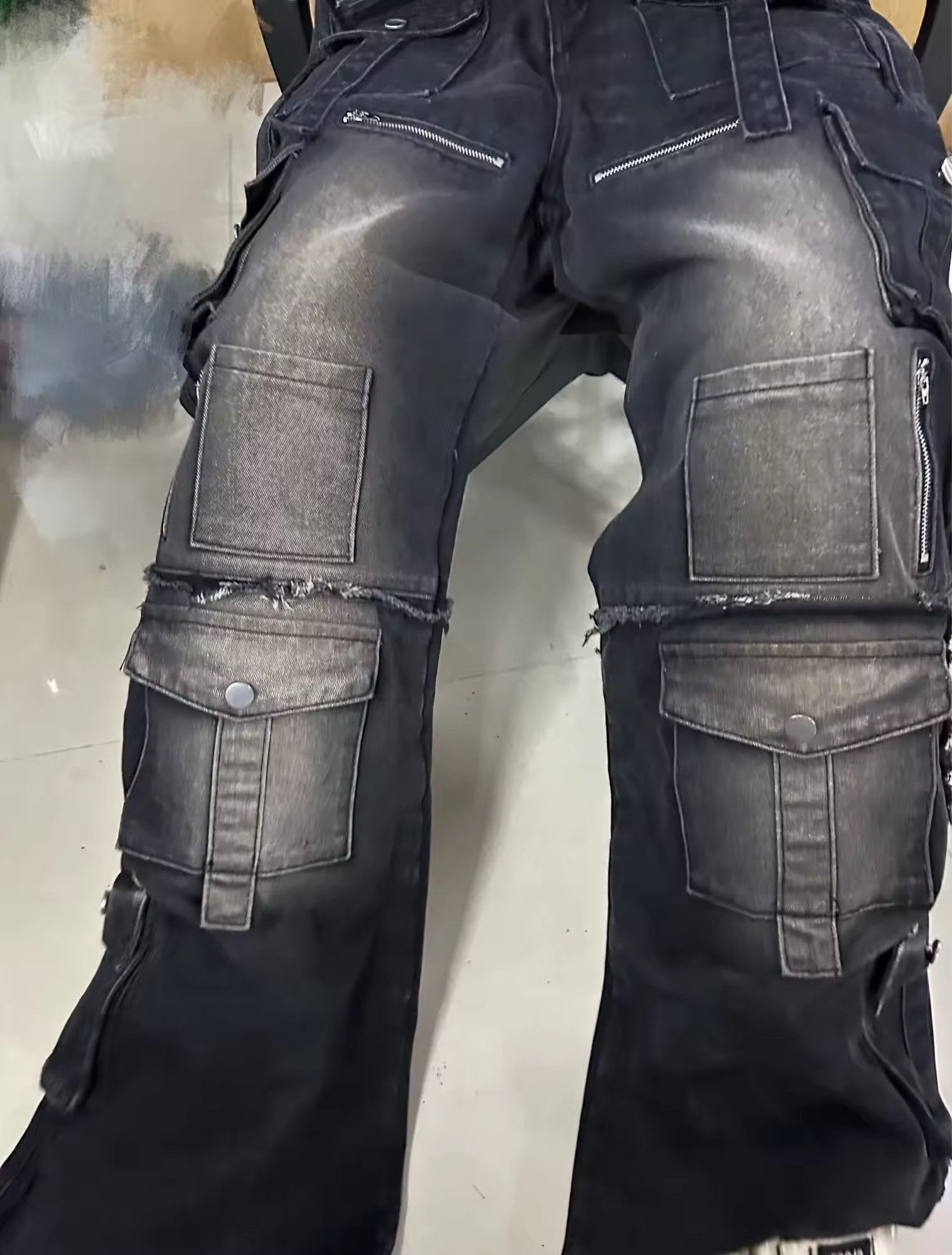 Japanese Brand × Jean Multi-Pocket Baggy Washed Jean Size US 34 / EU 50 - 5 Thumbnail
