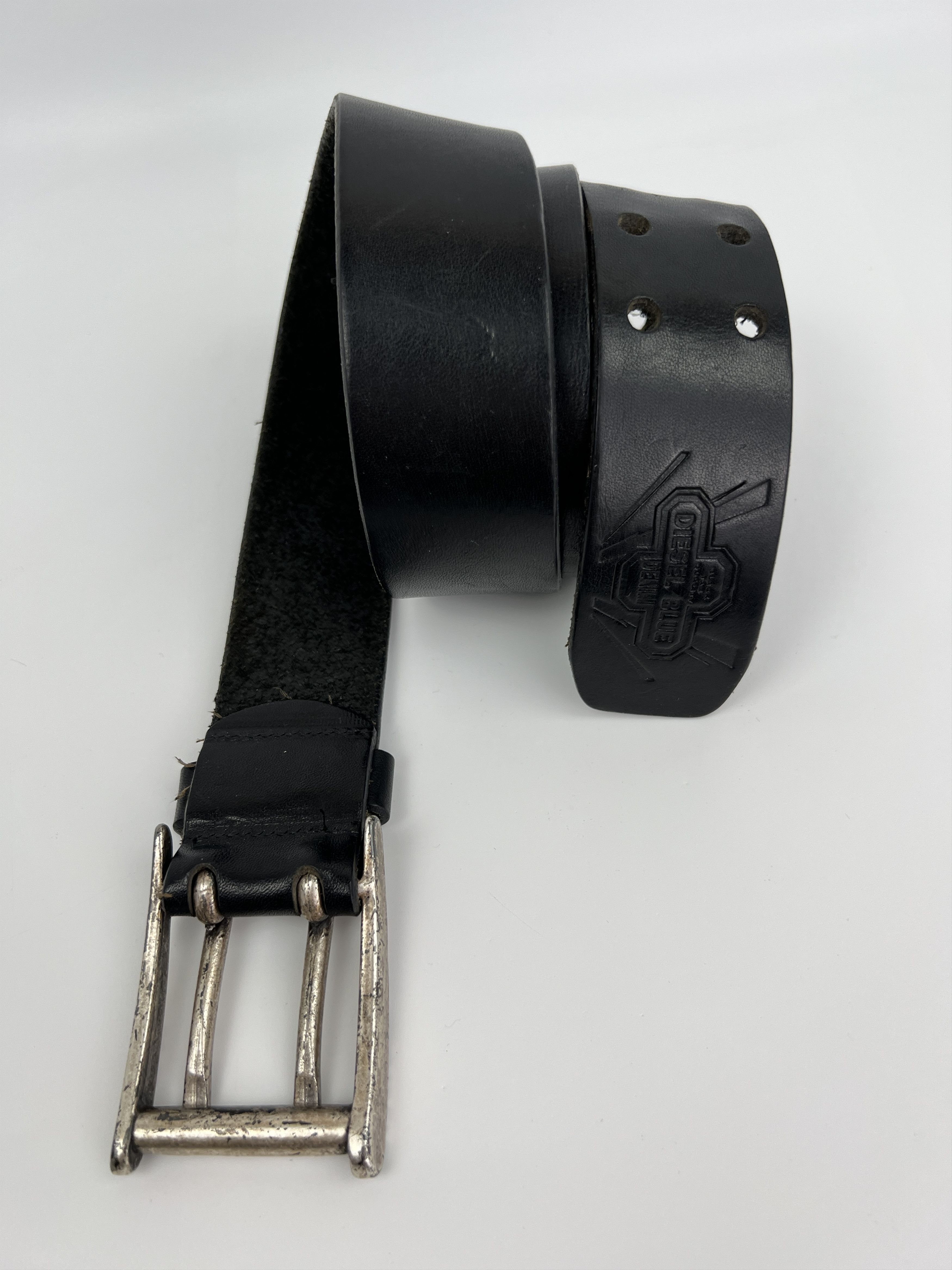 Diesel Vintage y2k Diesel Fork Buckle Cowboy Black Leather Belt Size ONE SIZE - 8 Thumbnail