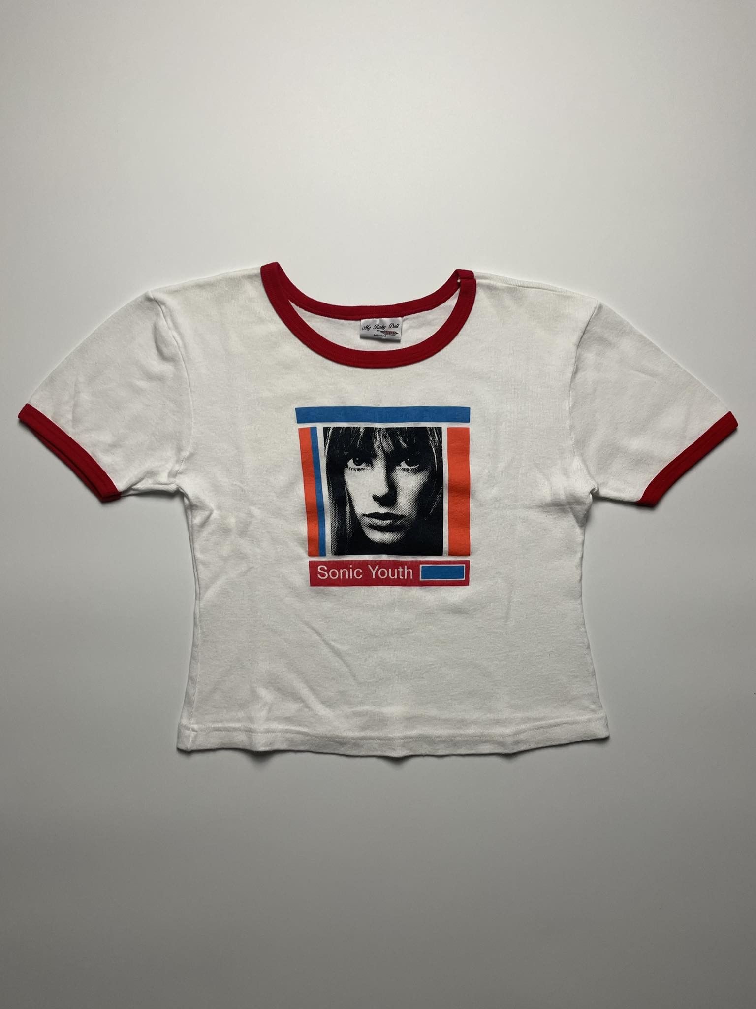 Band Tees × Vintage Vintage Sonic Youth Y2K Ringer Baby Tee Size XXS / US 00 / IT 34 - 1 Thumbnail