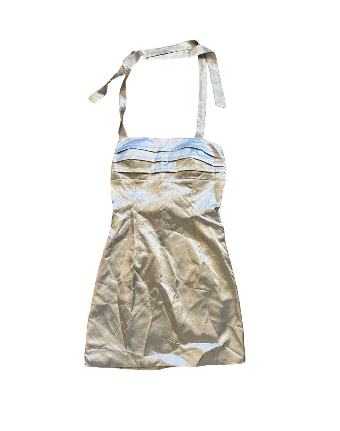 Other Women’s Gray Short Satin Halter Dress Formal Party Size 8 Size M / US 6-8 / IT 42-44 - 1 Thumbnail