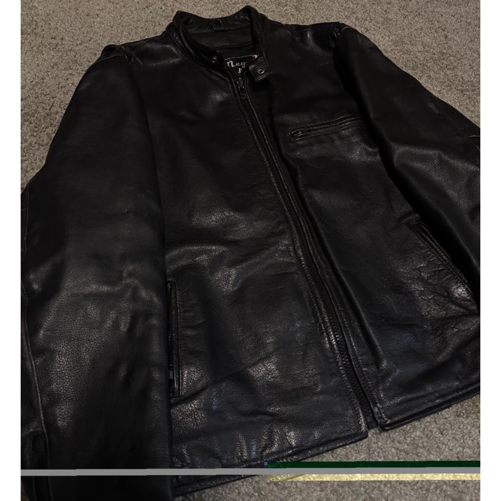 Omega VINTAGE Mega Force Leather Motorcycle Moto Jacket Regular Size 50 Black Men Biker Riding Size US M / EU 48-50 / 2 - 3 Thumbnail