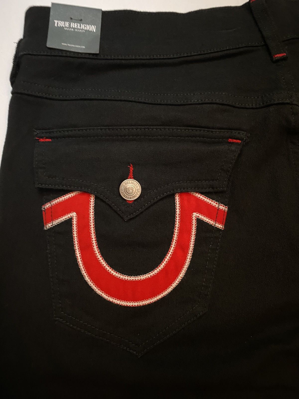 True Religion True Religion Ricky Relaxed Straight Black Red Mens 36 NWT Size US 36 / EU 52 - 7 Thumbnail
