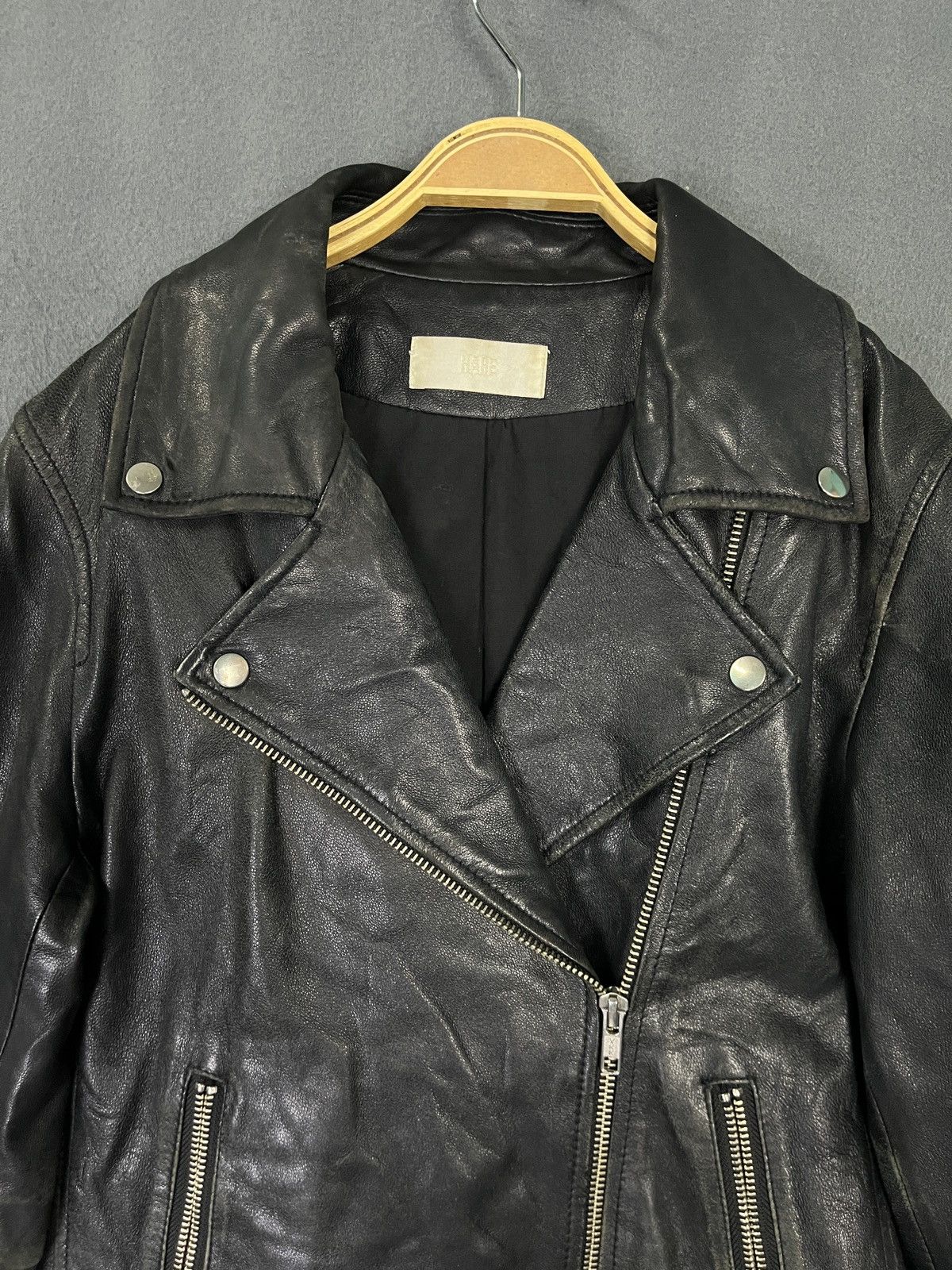 Genuine Leather × HARE × Japanese Brand Hare Lambskin Leather Cropped Bike Jacket Size S / US 4 / IT 40 - 3 Thumbnail