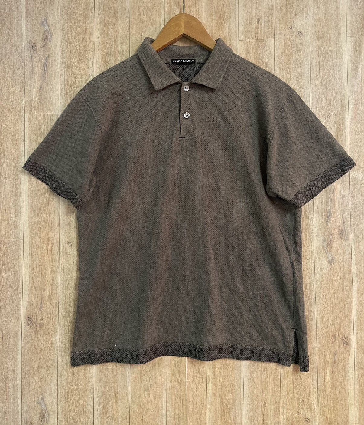 Issey Miyake × Japanese Brand Vintage Issey Miyake Polo Shirt M Olive Size US M / EU 48-50 / 2 - 1 Thumbnail
