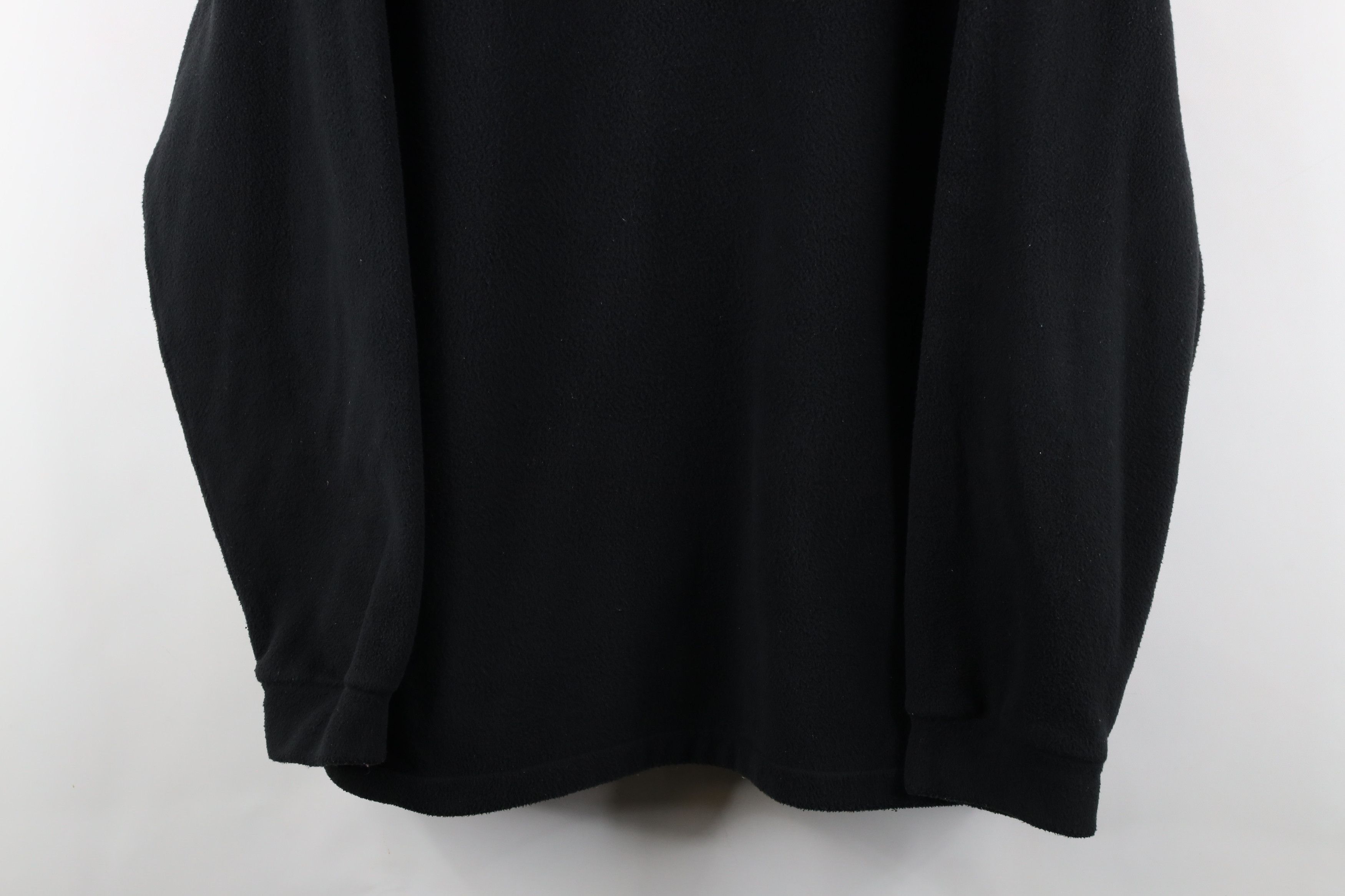 L.L. Bean × Vintage Vintage 90s LL Bean Fleece Henley Sweater Black Polyester Size US L / EU 52-54 / 3 - 3 Thumbnail