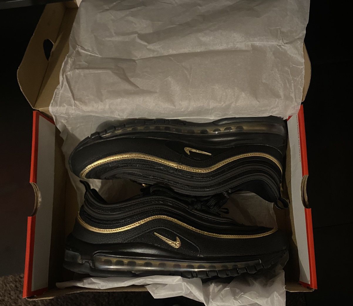 Nike Nike Air Max 97 Black Metallic Gold Size US 10.5 / EU 43-44 - 1 Thumbnail