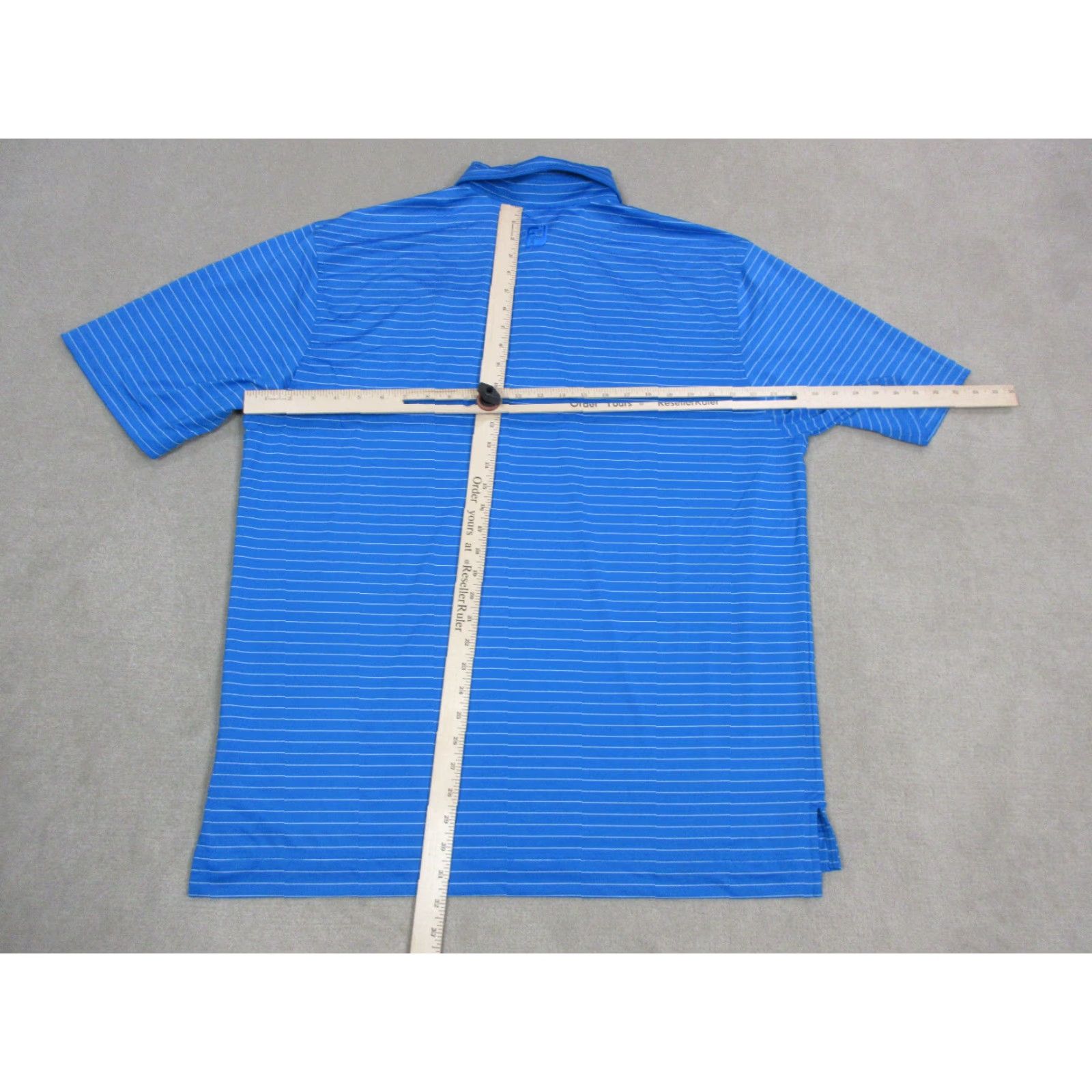 Footjoy FootJoy Polo Shirt Mens XL Blue White Striped Short Sleeve Logo Collared Pullover Regular Fit Golf Performance Size US XL / EU 56 / 4 - 6 Thumbnail