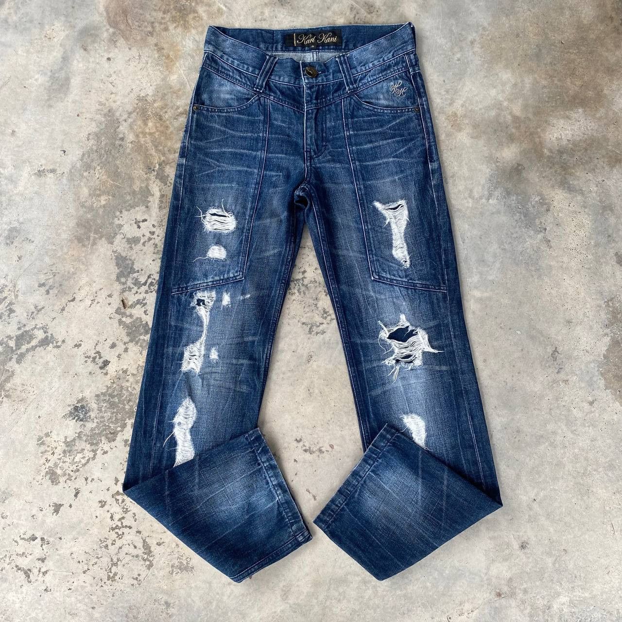 Karl Kani BJ05-25 KARL KANI DISTRESSED REPAIRED DENIM TIGER-CLAW MARK Size US 30 / EU 46 - 12 Thumbnail