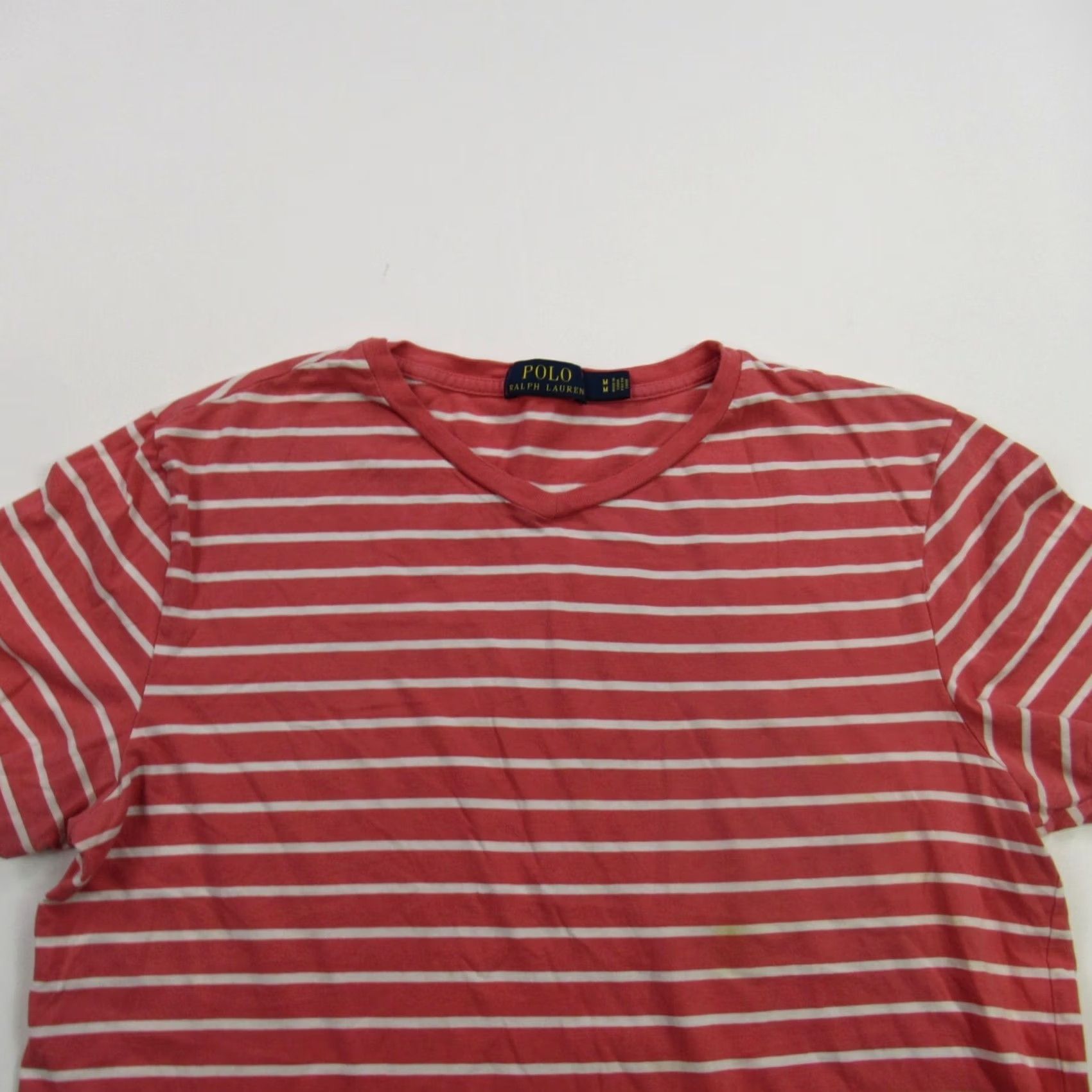 Polo Ralph Lauren Ralph Lauren Shirt Womens Medium Short Sleeve V Neck Pullover Stretch Stripe Shirt Size M / US 6-8 / IT 42-44 - 2 Thumbnail