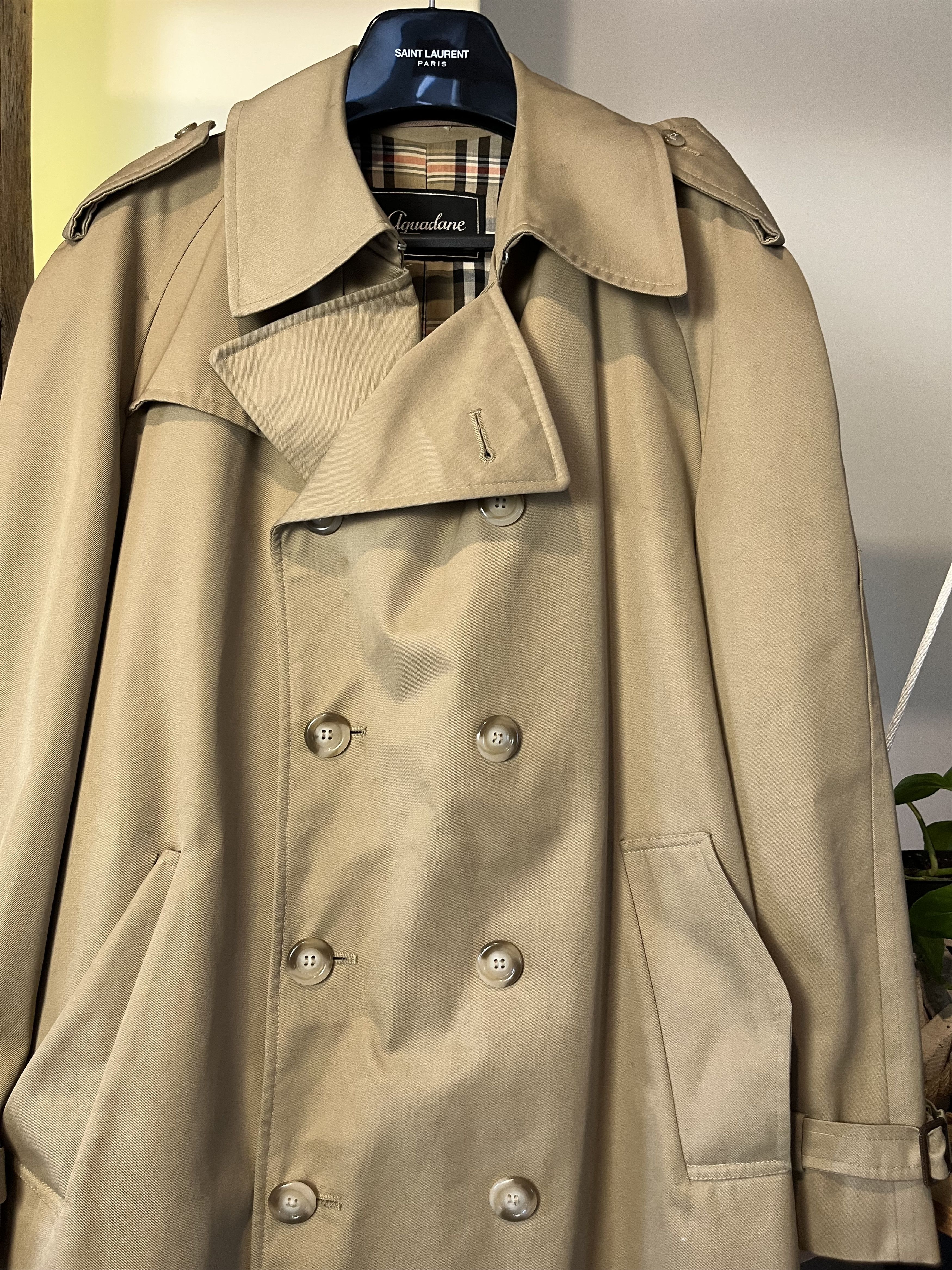 Vintage Vintage 90s Aquadane Casual Beige Wool Trenchcoat Size US L / EU 52-54 / 3 - 3 Thumbnail