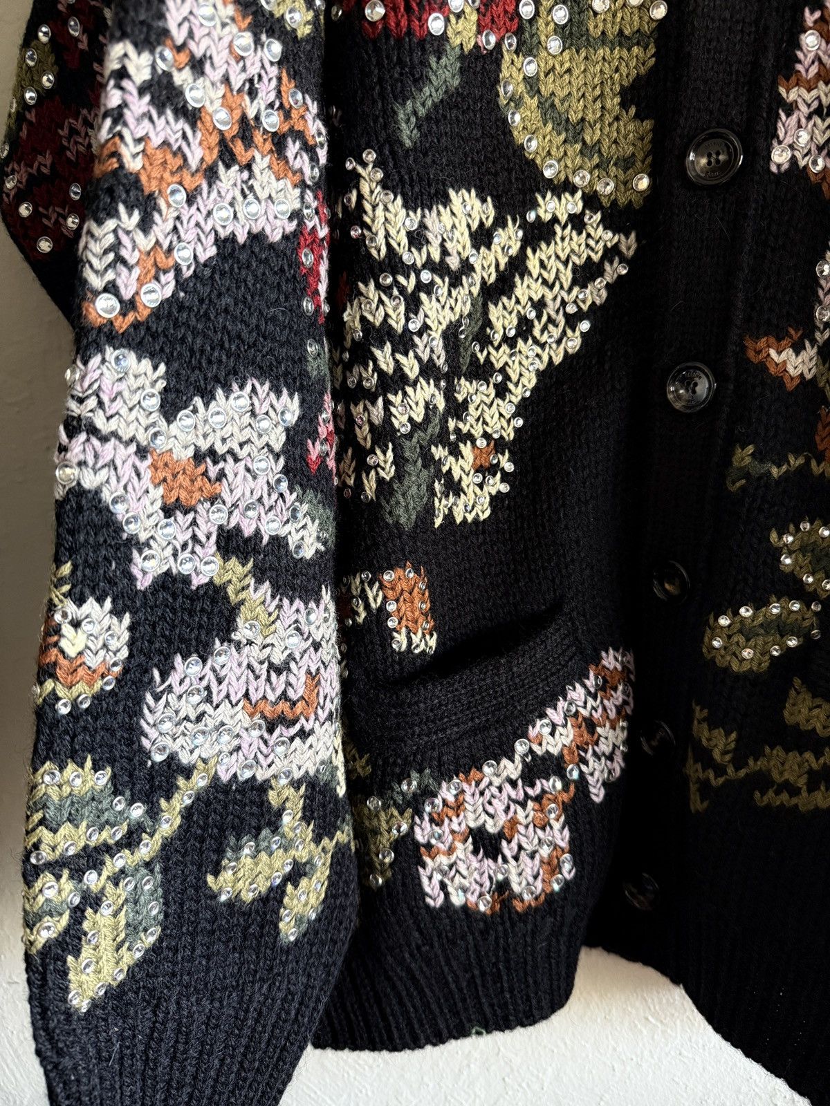 Celine × Hedi Slimane $4500 Celine studded heavy knit cardigan Hedi Slimane Size US L / EU 52-54 / 3 - 6 Thumbnail
