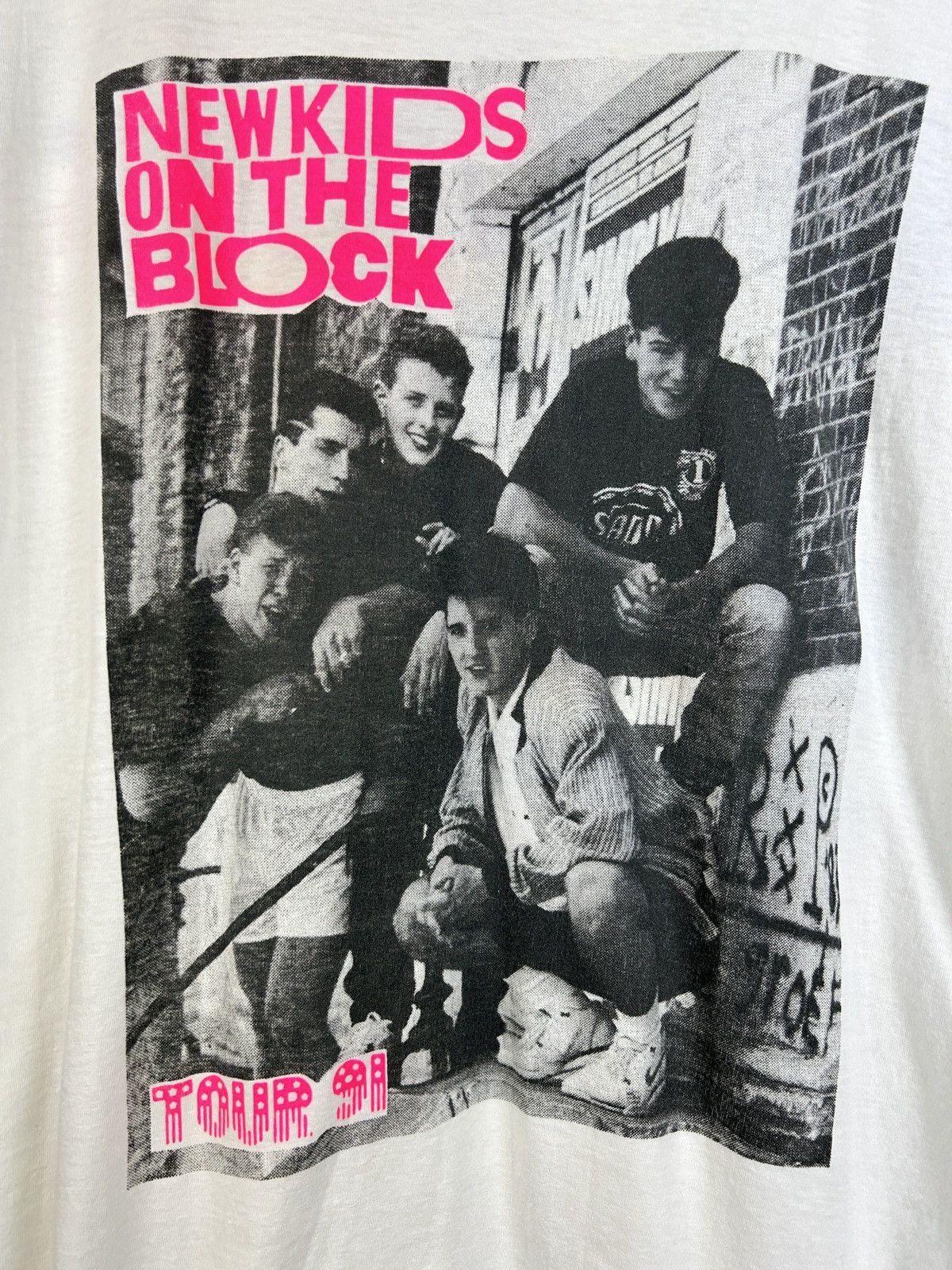 Band Tees 90s Vintage New Kids On The Block 1991 Euro Tour T-Shirt Size US S / EU 44-46 / 1 - 2 Thumbnail