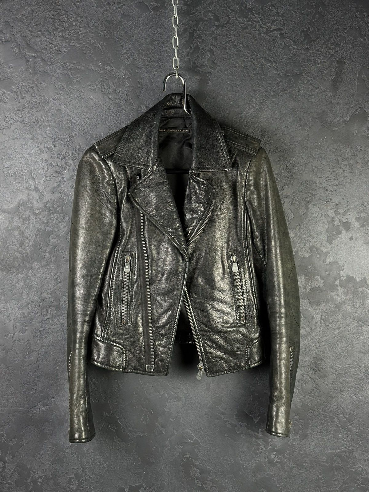 Balenciaga Balenciaga Vintage Biker Leather Jacket Size S / US 4 / IT 40 - 1 Thumbnail