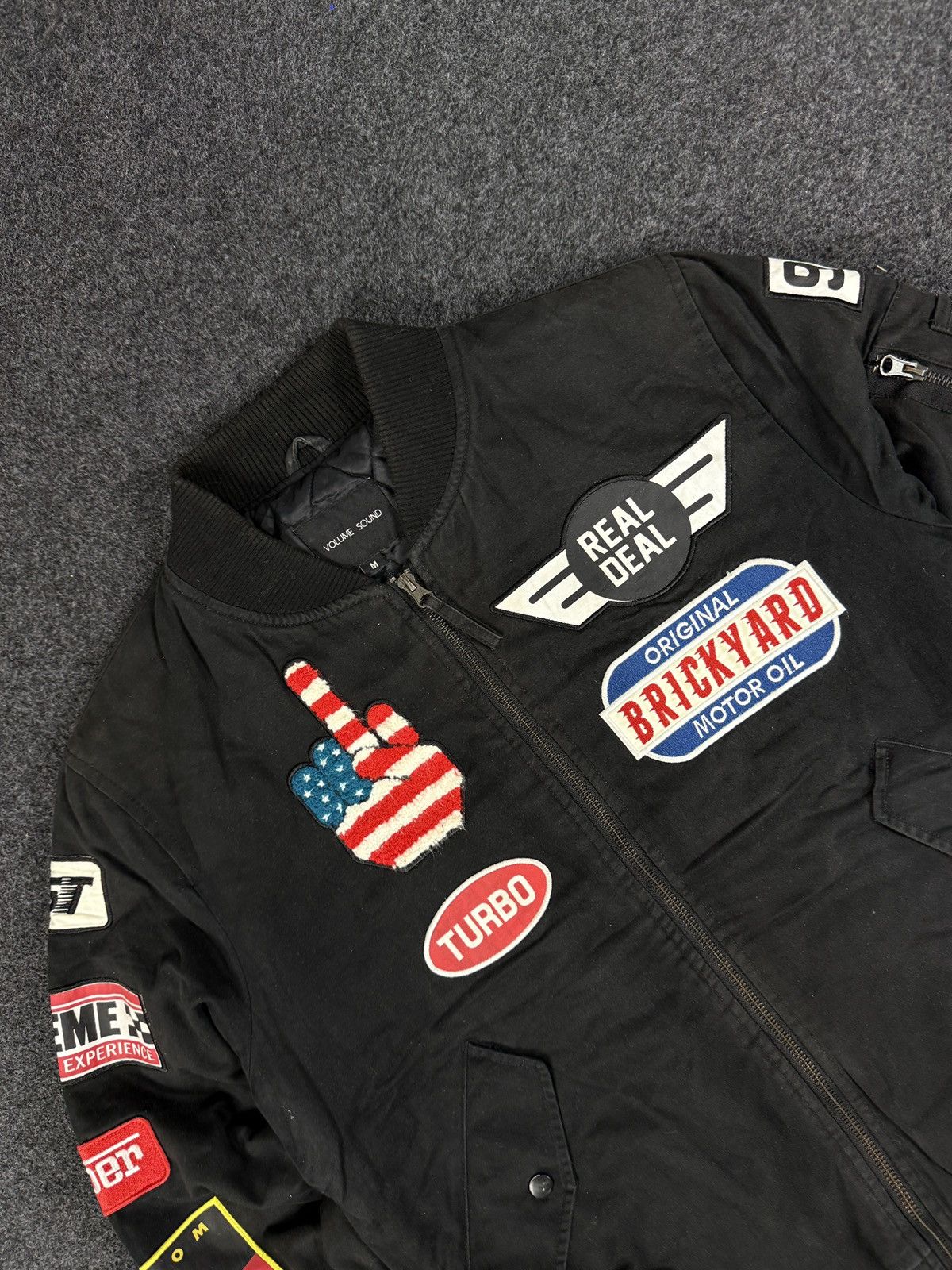 Moschino Black Racing Patch Bomber Jacket — Volume Sound M Size US M / EU 48-50 / 2 - 2 Thumbnail