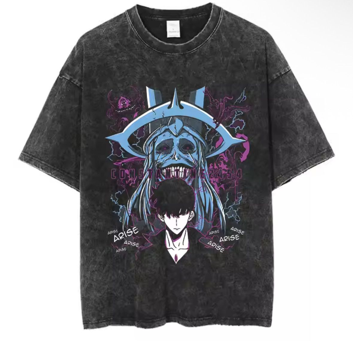 Japanese Brand Y2K Anime Solo Leveling Graffiti Print Washed T-Shirt Size US M / EU 48-50 / 2 - 1 Thumbnail