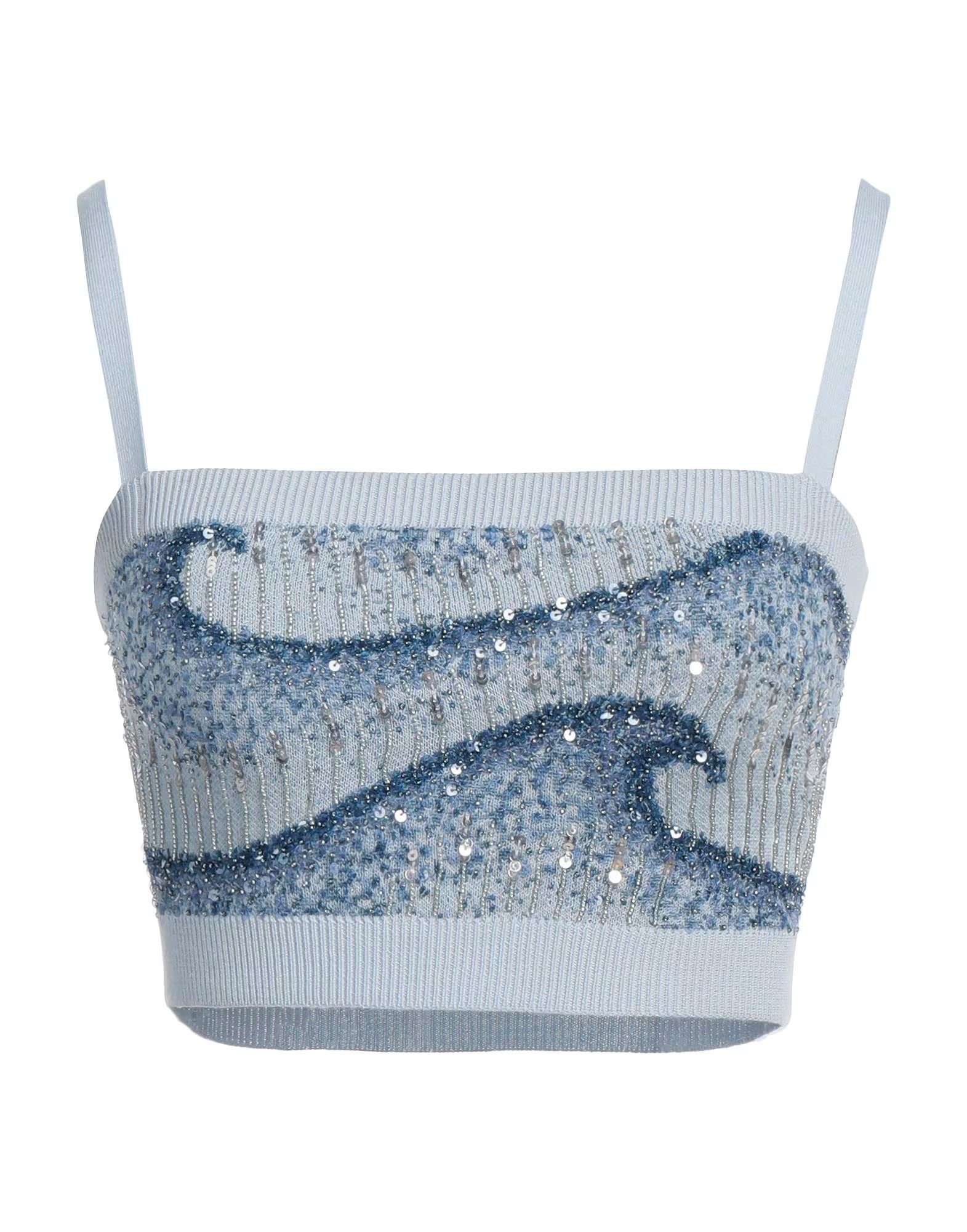Amiri o1s1wg110525 Crop Top in Blue Size M / US 6-8 / IT 42-44 - 1 Thumbnail