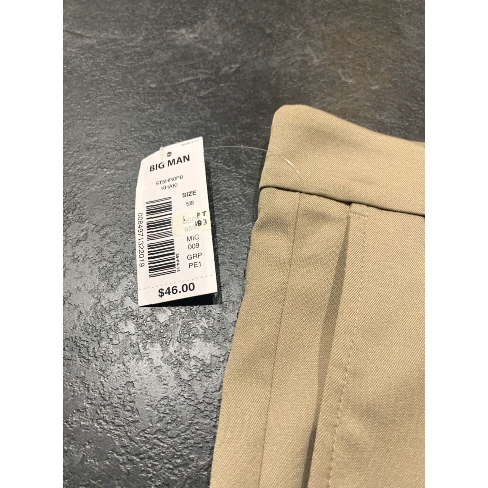 Roundtree & Yorke Roundtree & Yorke Men’s Classic Fit Golf Pleated Chino Shorts - Khaki, 50in Waist, Big & Tall Size US 34 / EU 50 - 5 Thumbnail