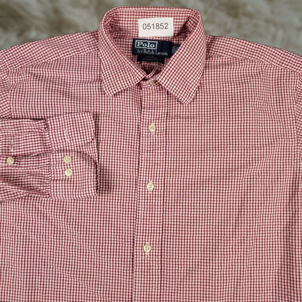 Ralph Lauren Ralph Lauren Shirt Mens 15.5 Red Check Pony Dress Button-Down Long Sleeve Size 40R - 1 Thumbnail