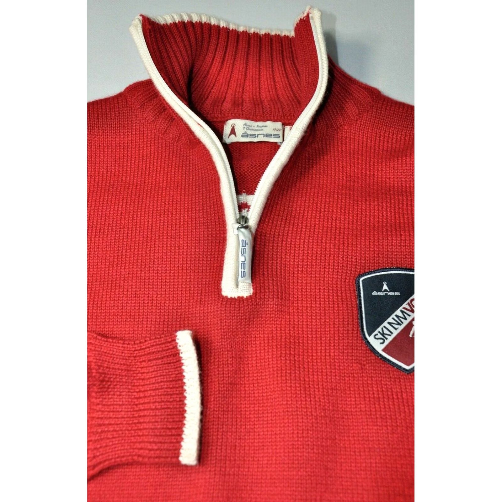 Vintage ASNES OF NORWAY Sweater Women's Red L Pullover Knit 50% Wool 50% Acrylic High Neck Long Sleeve Casual Vintage No N/A Size L / US 10 / IT 46 - 8 Thumbnail