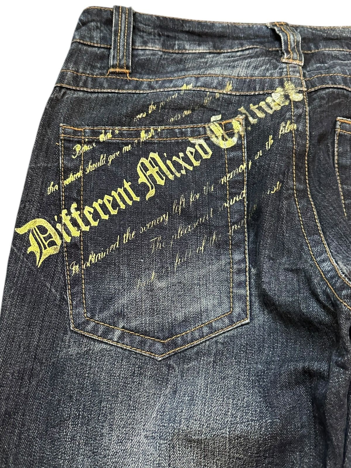 Hysteric Glamour Vintage Sorridere Flare Grunge Cross Print Distressed Denim Size US 31 - 7 Thumbnail