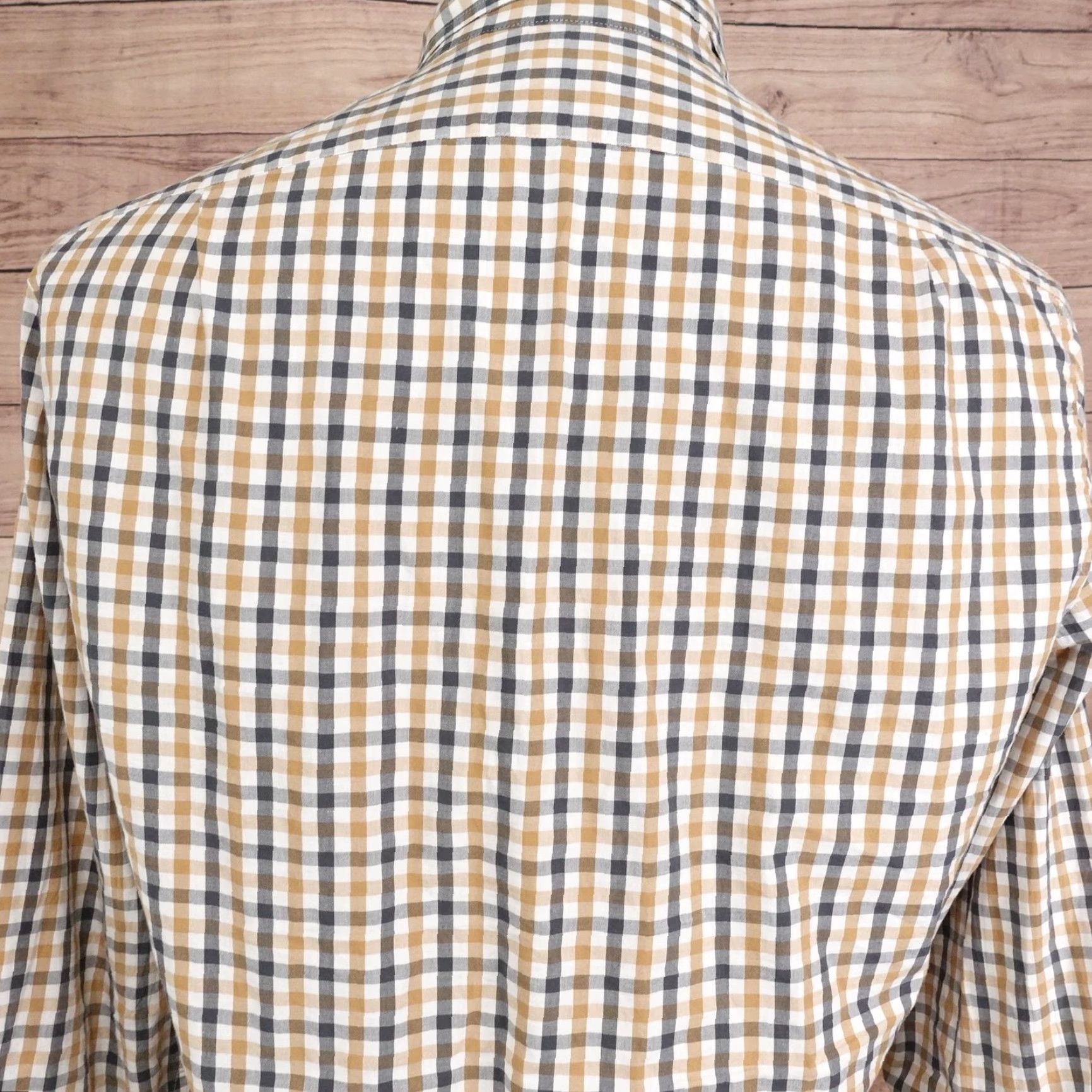 J.Crew J.CREW Shirt Mens M Beige Check Long Sleeve Button-Up Slim Untucked Flex Washed Size US M / EU 48-50 / 2 - 5 Thumbnail