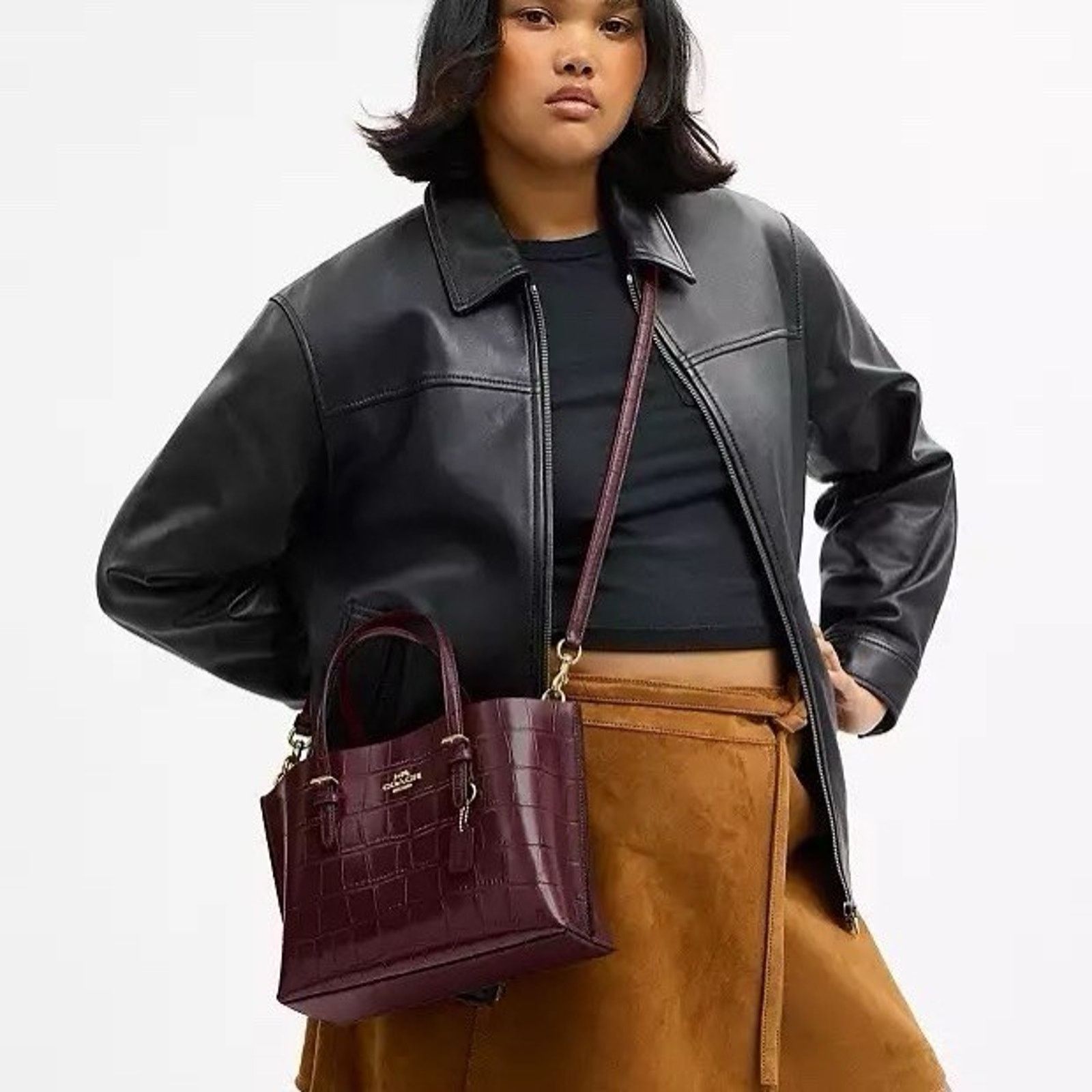 Coach NWT Coach Mollie Tote Bag 25 CW017 leather Dark Wine Size ONE SIZE - 9 Thumbnail