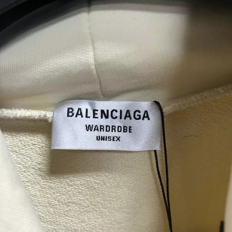 Balenciaga Balenciaga Light beige solid monogrammed pullover hoodie Size US M / EU 48-50 / 2 - 3 Thumbnail