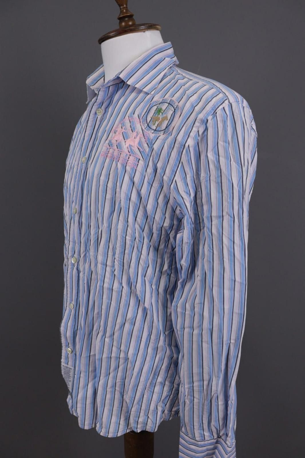 La Martina La Martina Buenos Aires Blue Stripe Shirt XXL / 2XL Size US XXL / EU 58 / 5 - 7 Thumbnail
