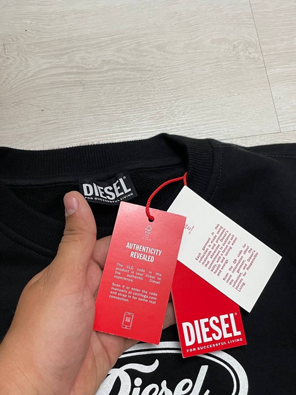 Diesel Diesel New Sweatshirt Hooded Big CENTER Logo Y2k Size US S / EU 44-46 / 1 - 6 Thumbnail