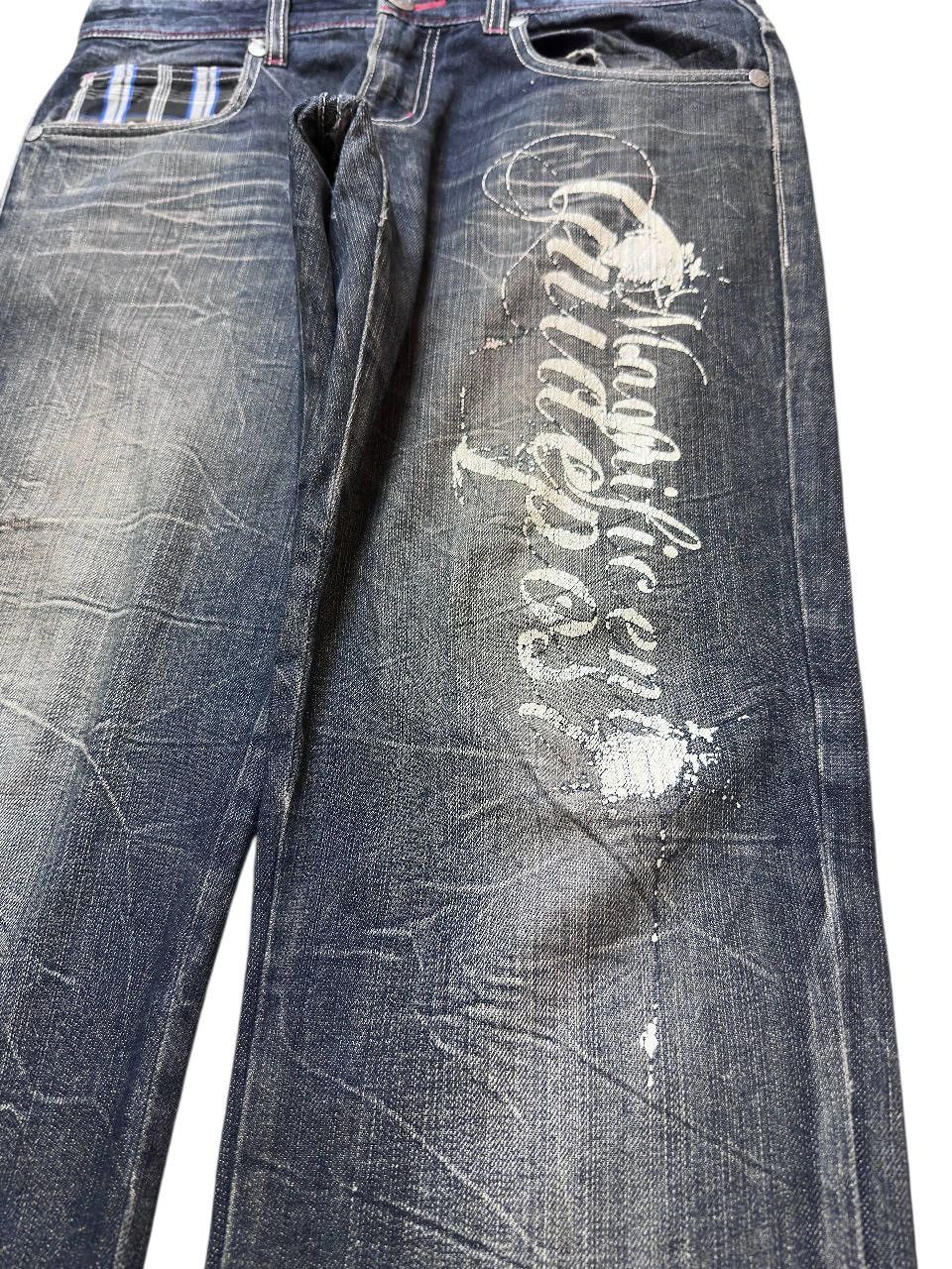 Karakuri Tamashii Vintage Wild Life Stamped Straight Loose Denim Size US 34 / EU 50 - 3 Thumbnail