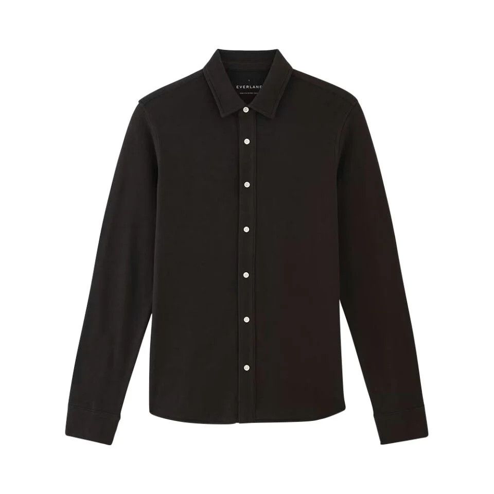 Everlane Everlane Pique Button Down Shirt - Black L Size US L / EU 52-54 / 3 - 4 Thumbnail