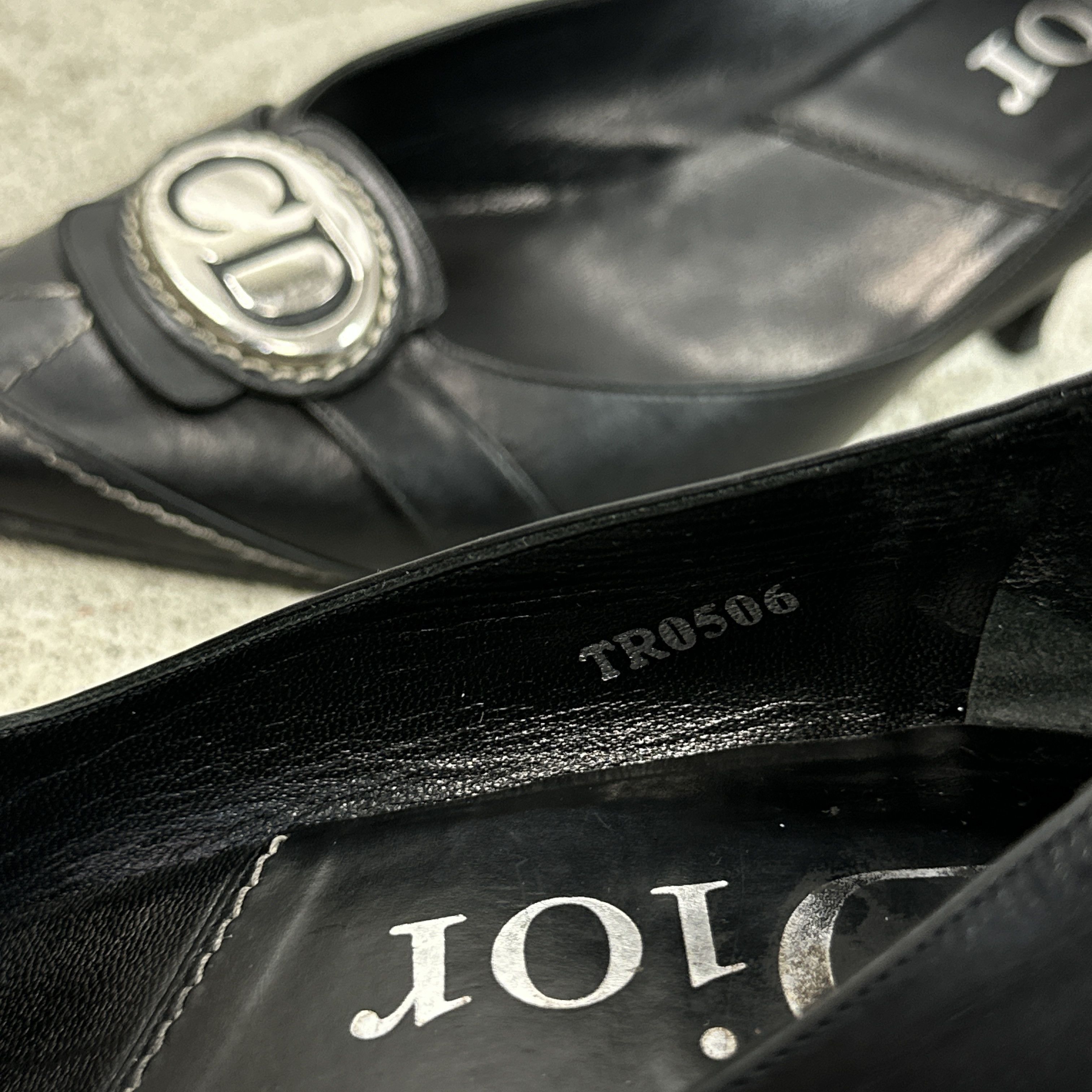 Dior × Vintage Vintage Leather 00s Old Money Christian Dior CD Logo Heels Size US 8 / IT 38 - 10 Thumbnail