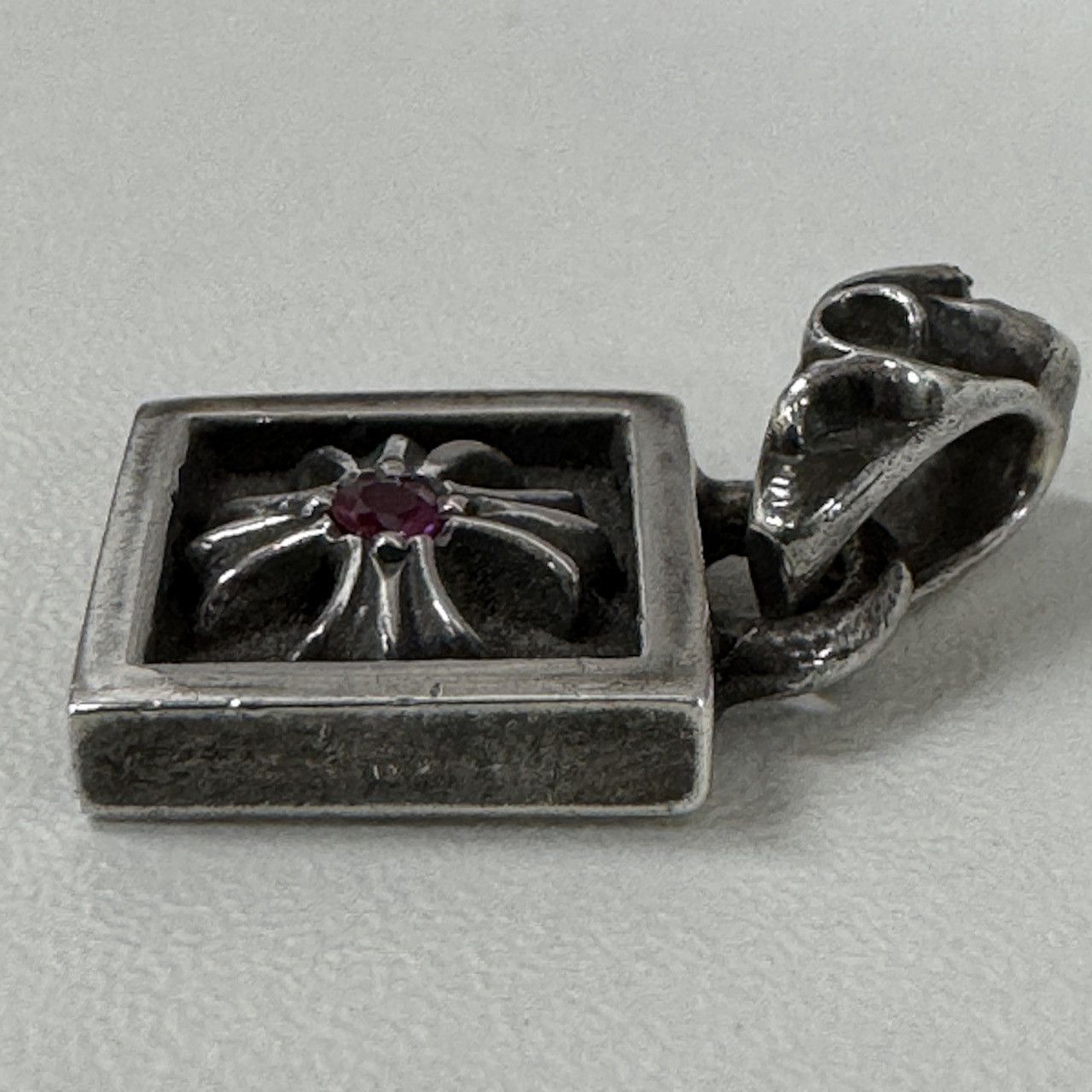 Chrome Hearts Chrome Hearts FRAMED CH PLUS 1RUBY Necklace Charm 