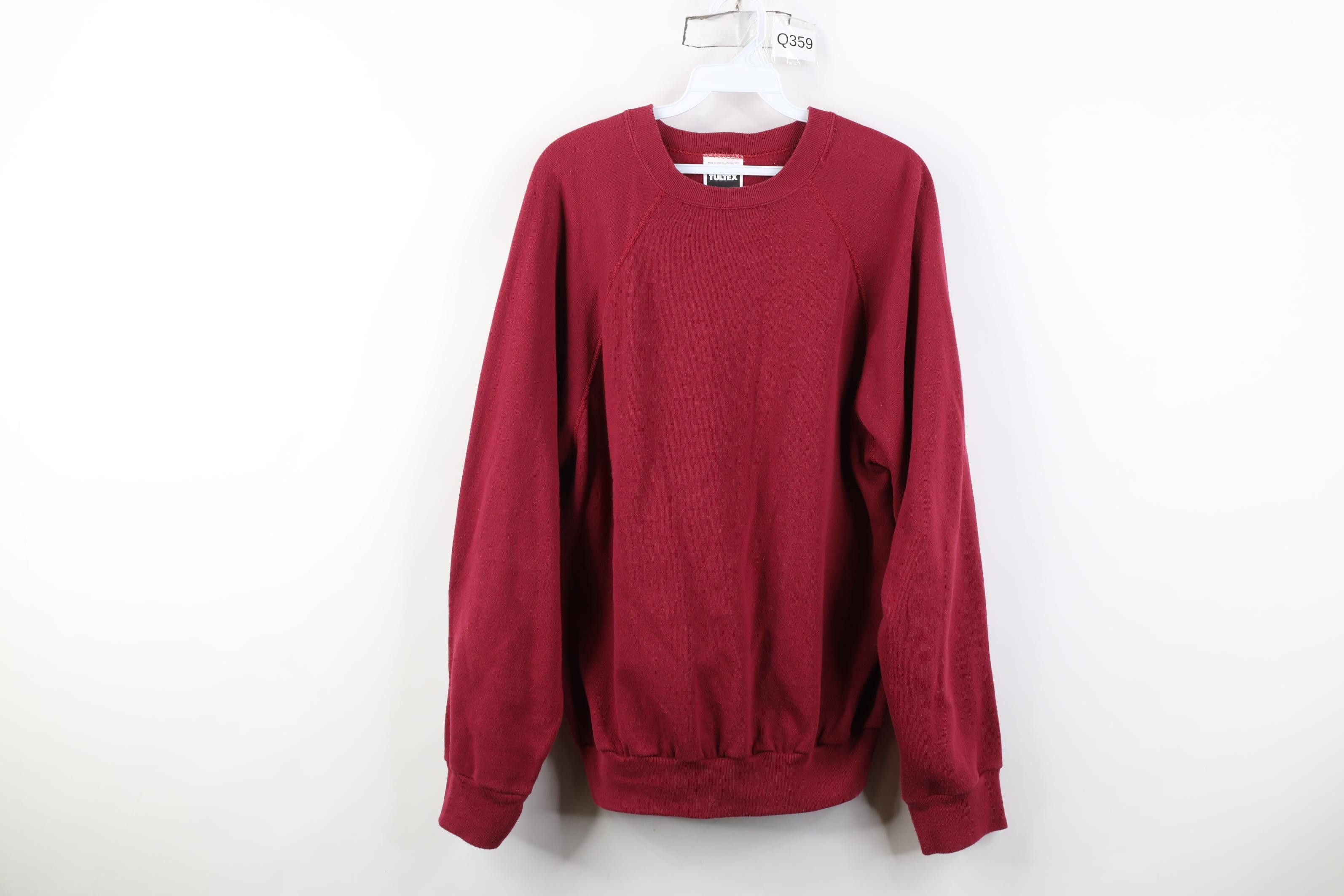 Vintage Vintage 90s Streetwear Raglan Crewneck Sweatshirt Red USA Size US L / EU 52-54 / 3 - 1 Thumbnail