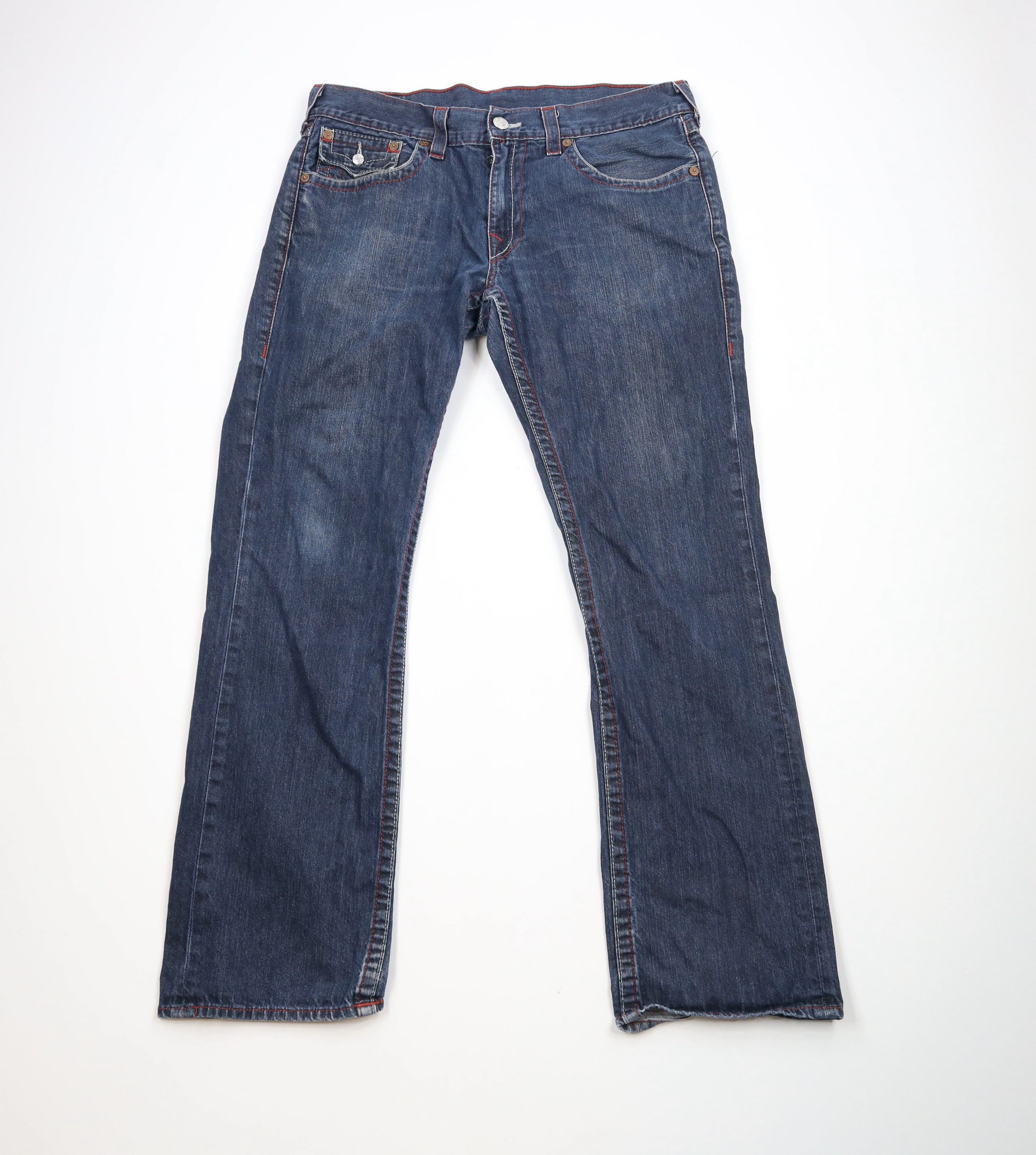 True Religion × Vintage Vintage True Religion Stitch Straight Leg Denim Jeans US Size US 36 / EU 52 - 1 Thumbnail