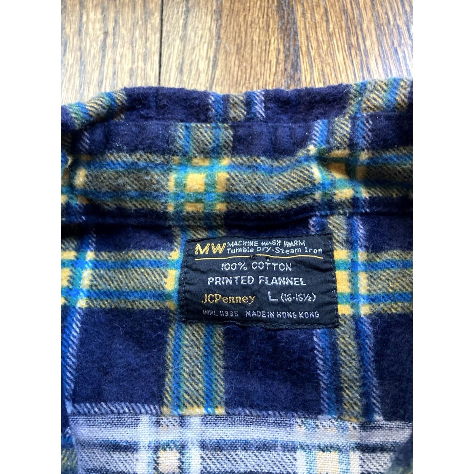 Vintage VINTAGE J. C. Penney Flannel Shirt Mens Large Blue Plaid 80s Cotton Button-Up Long Sleeve Size US L / EU 52-54 / 3 - 5 Thumbnail