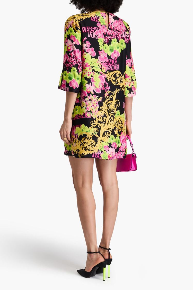 Versace o1y0226 Mini Dress in Multicolor Size XS / US 0-2 / IT 36-38 - 3 Thumbnail