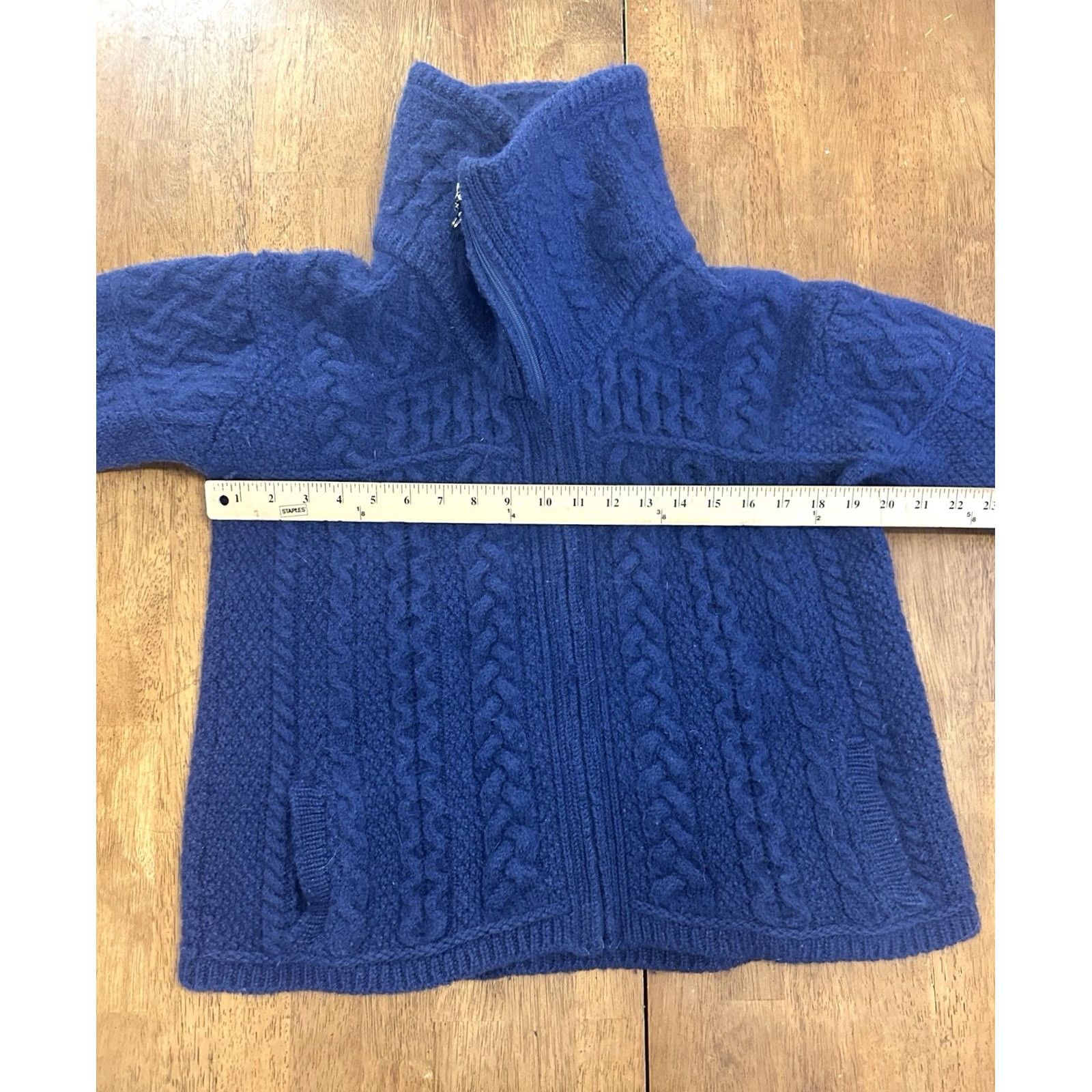 Vintage Aran Mor Women’s Merino Wool Zip Up Cardigan Sweater Jacket Fisherman Large Size L / US 10 / IT 46 - 7 Thumbnail