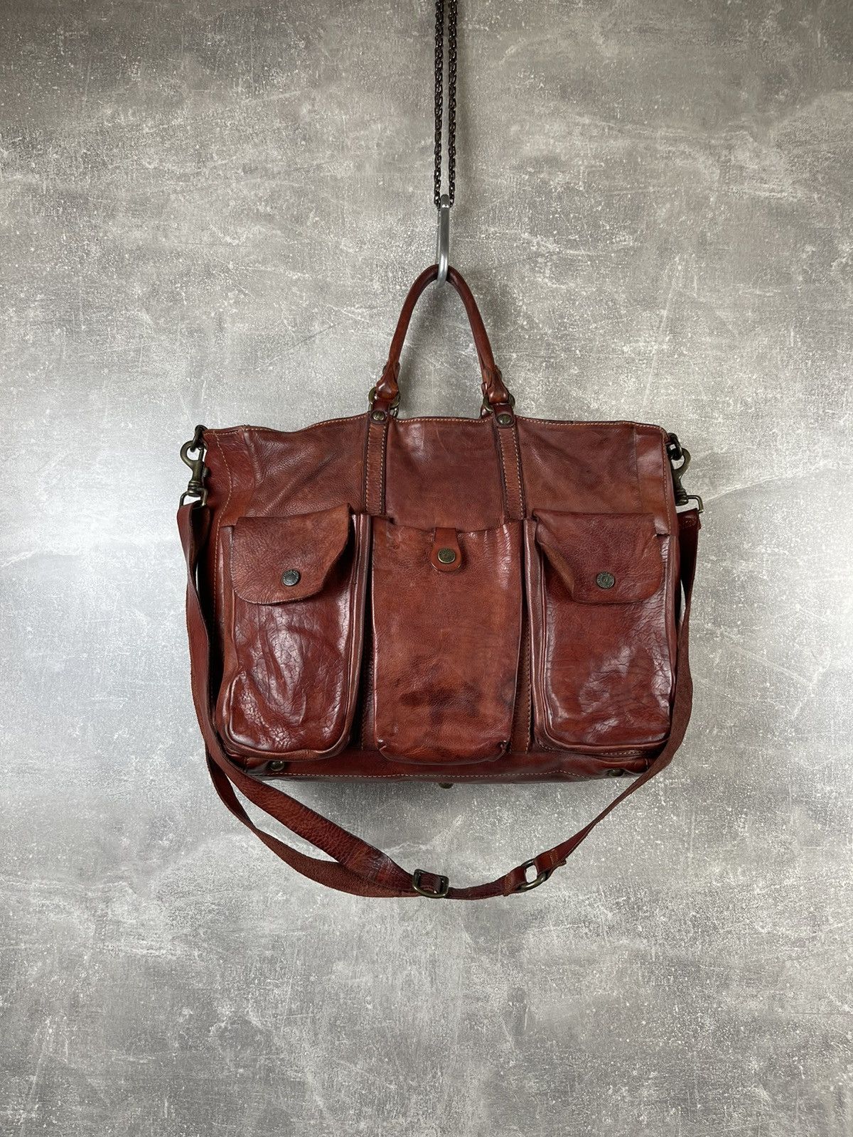 Other Campomaggi Leather Messenger Distressed Shoulder Satchel Bag Size ONE SIZE - 1 Thumbnail