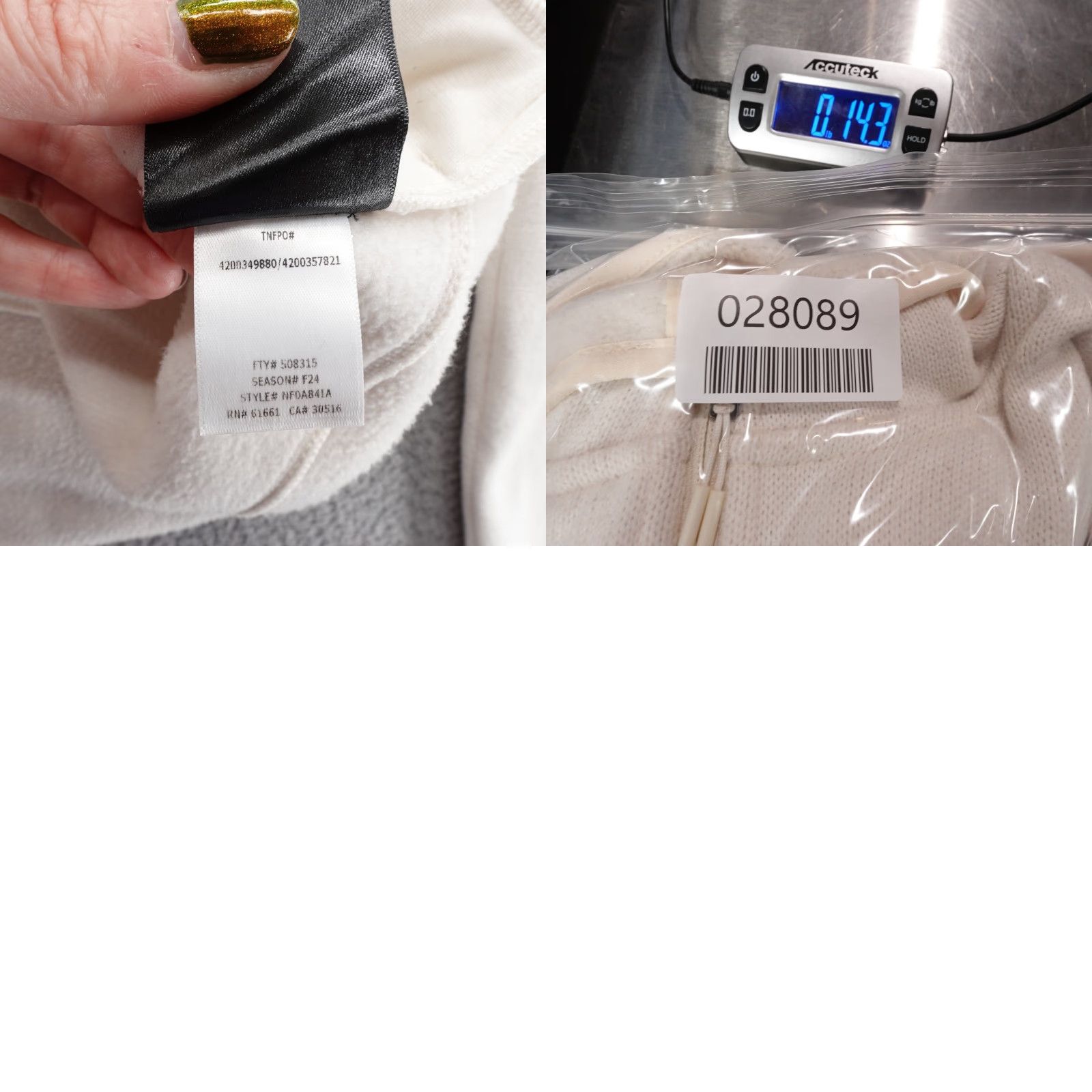 The North Face The North Face Womens XS Fleece Jacket Full Zip Mock Neck White Dune Cozy Size XS / US 0-2 / IT 36-38 - 9 Thumbnail