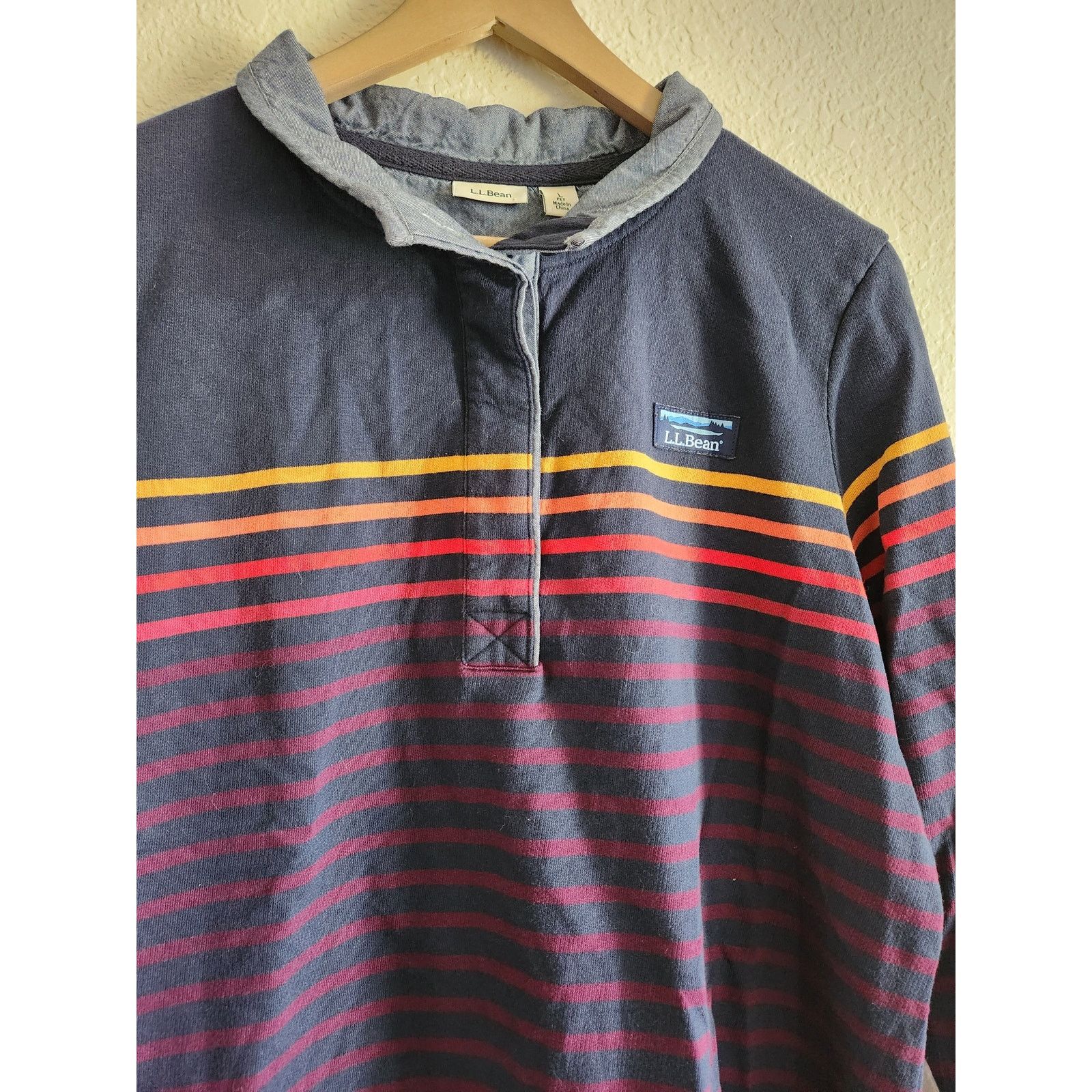 L.L. Bean Vintage L.L Bean Men's Stripped Pullover Shirt-Lg Petite Size US L / EU 52-54 / 3 - 5 Thumbnail