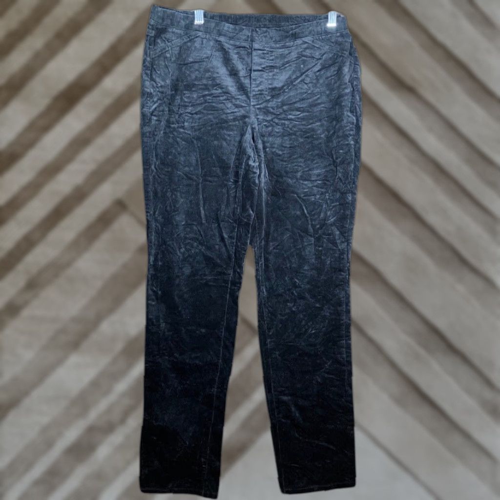 Velvet J Jill Womens Pants Black Pull On Mid Rise Velvet Straight Stretch Medium Tall Pants Size 24" / US 00 / IT 34 - 1 Thumbnail
