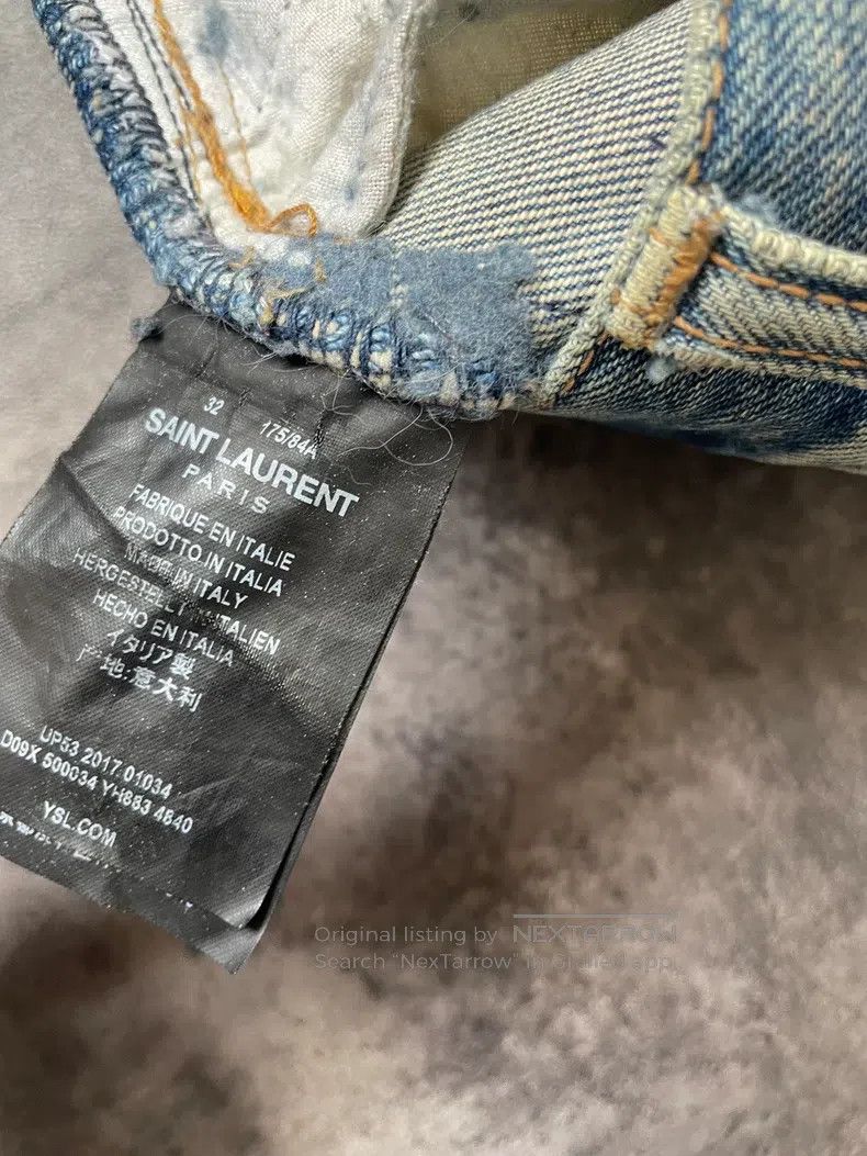 Saint Laurent Paris Saint Laurent Paris Single Knee Cut Patch Destroyed Denim Size US 32 / EU 48 - 6 Thumbnail