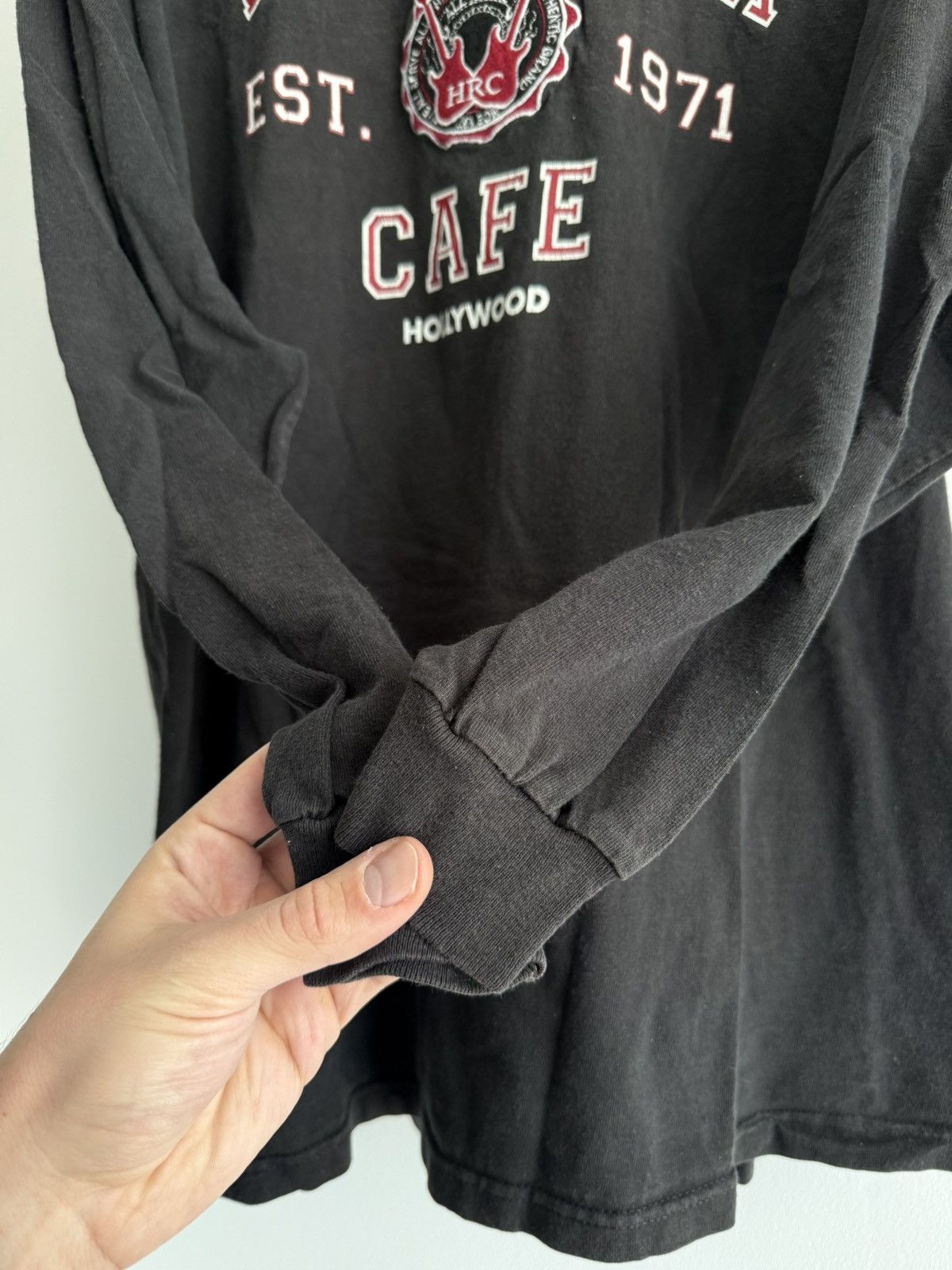 Hard Rock Cafe Vintage 90s Hard Rock Cafe Hollywood Long Sleeve Size US XL / EU 56 / 4 - 6 Thumbnail